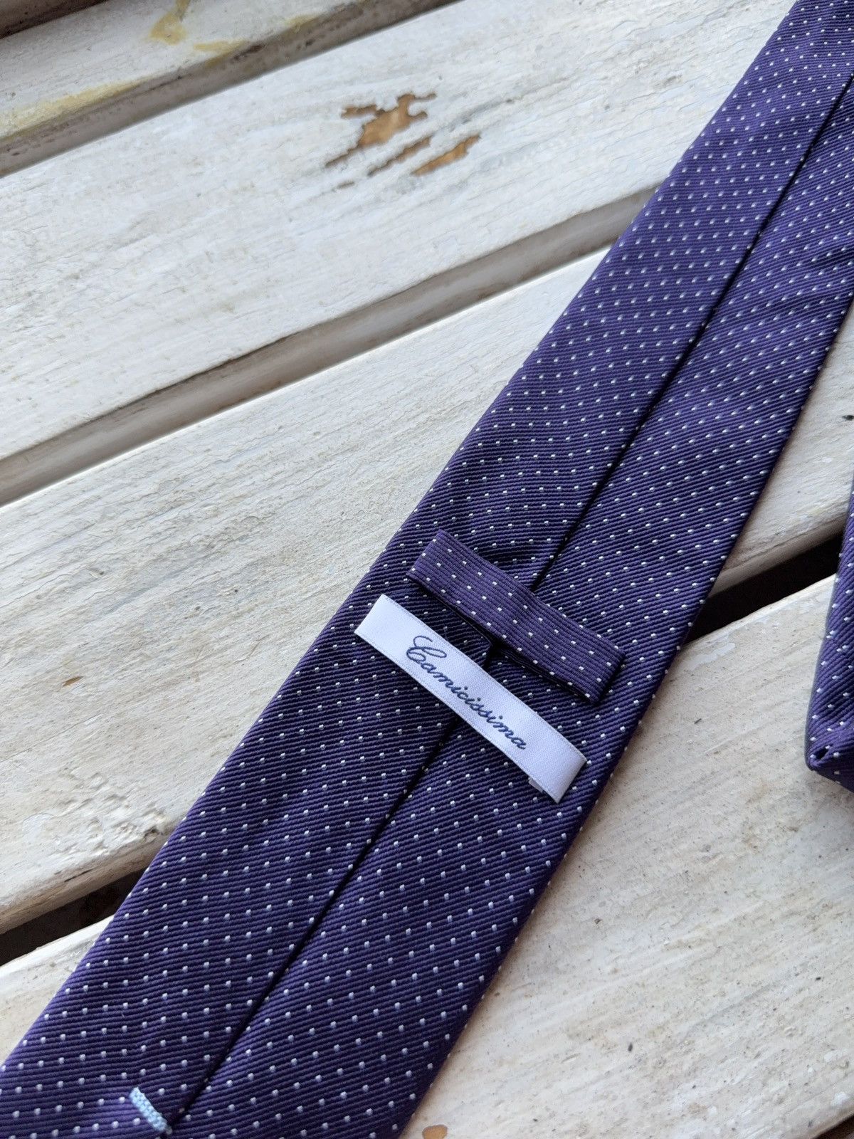 Other Camicissima Italy Purple Micro Dot Silk Tie Made in Italy Size ONE SIZE - 8 Thumbnail