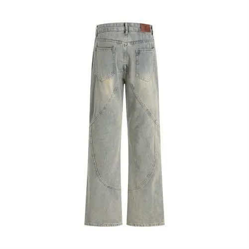 VIBE Men's punk split stitching distressed washed ripped jeans Size US 32 / EU 48 - 8 Thumbnail