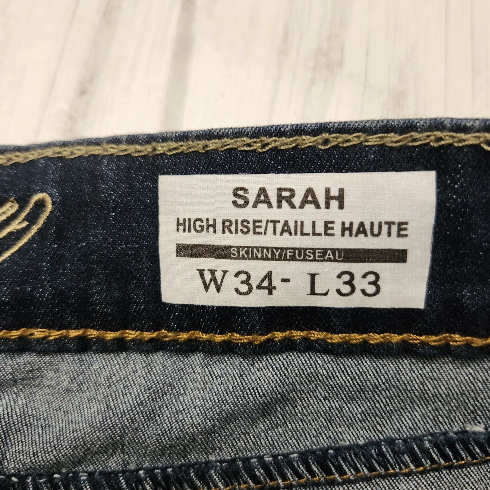 Vintage Carreli Dark Wash Distressed Sarah High Rise Skinny Jeans Sz 34x33 Womens Size 24" / US 00 / IT 34 - 6 Thumbnail