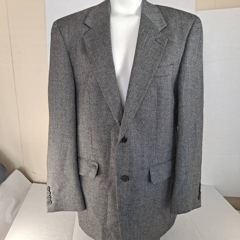 Écharpe 100% Cachemire Alan Flusser - Motif Carreaux Gris Et Vert, Neuf Sans étiquette