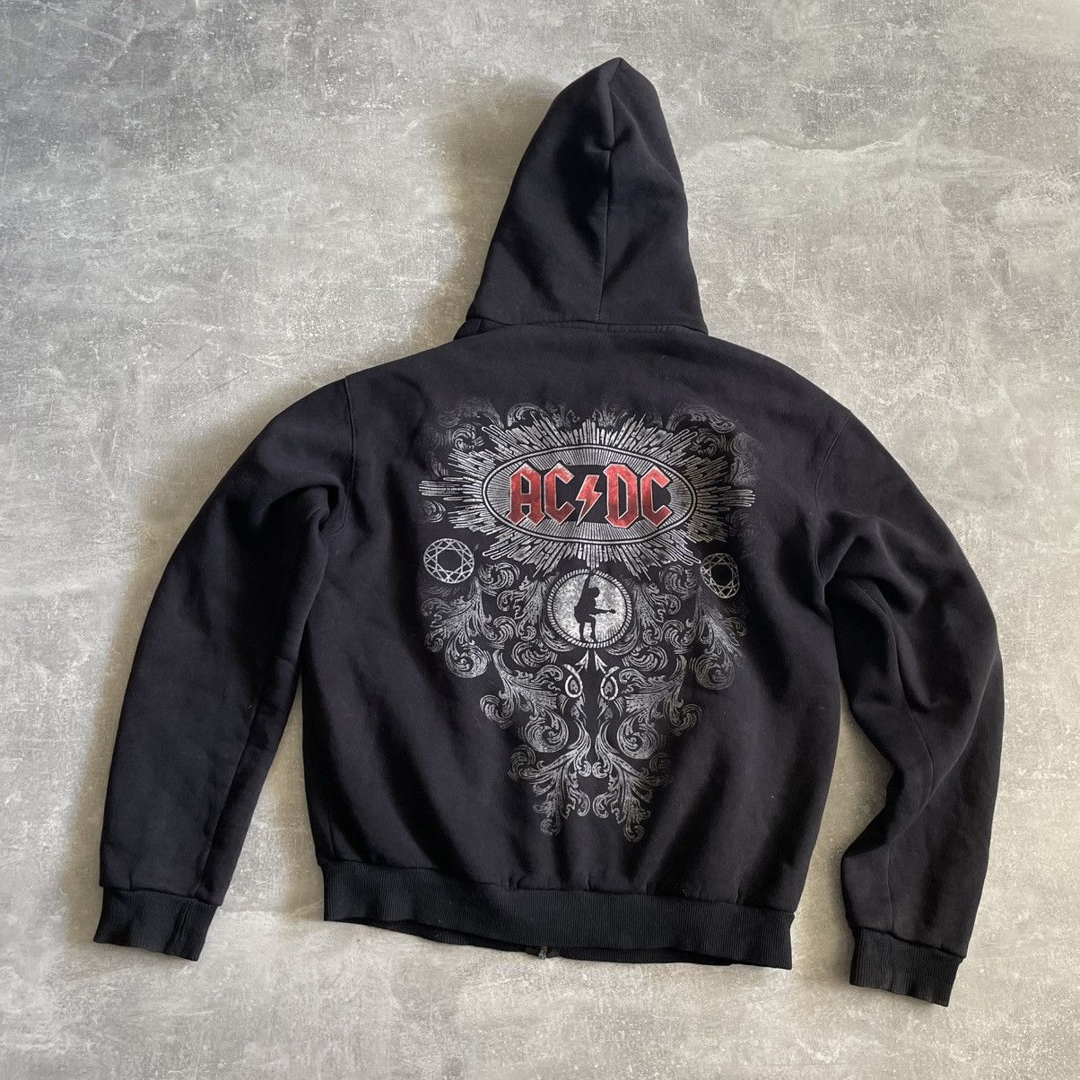 Band Tees 1990s Faded AC DC hoodie rock zip hooded glamour chrome punk Size US S / EU 44-46 / 1 - 2 Thumbnail