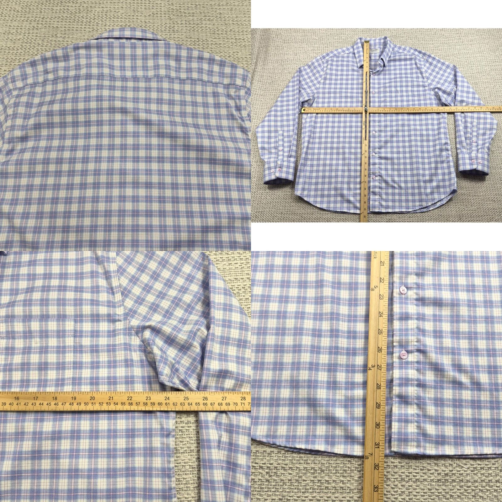 Vintage Twillory Button Up Shirt Mens 2XL Blue Check Long Sleeve Stretch Casual Preppy Size US XXL / EU 58 / 5 - 8 Thumbnail