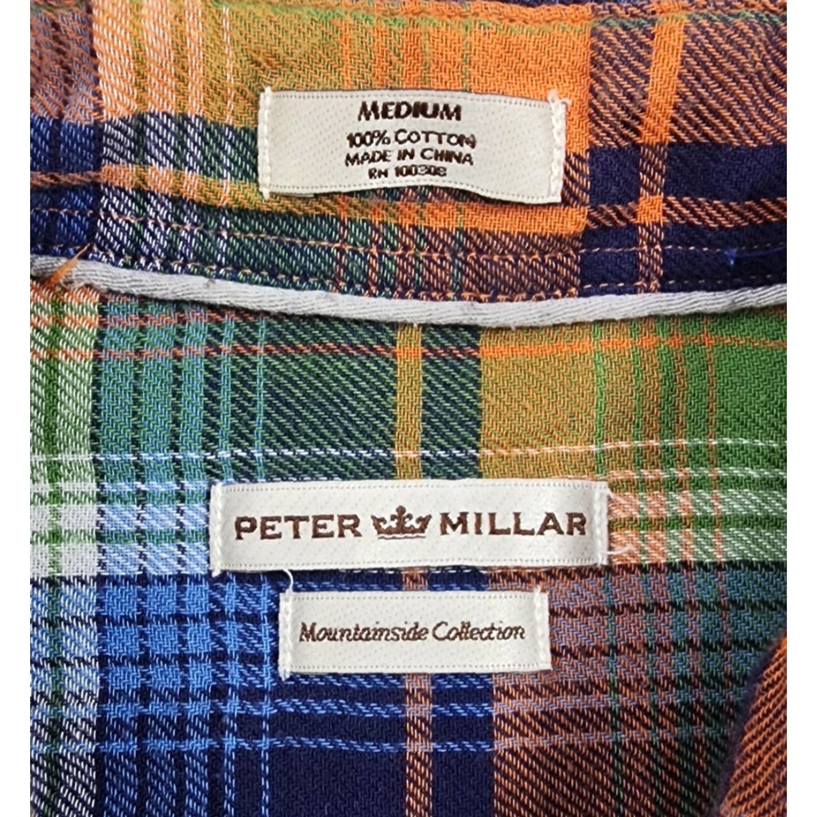 Peter Millar Peter Millar Shirt Mens M Multicolor Plaid Flannel Button-Up Mountainside Collection Pockets Size US M / EU 48-50 / 2 - 5 Thumbnail