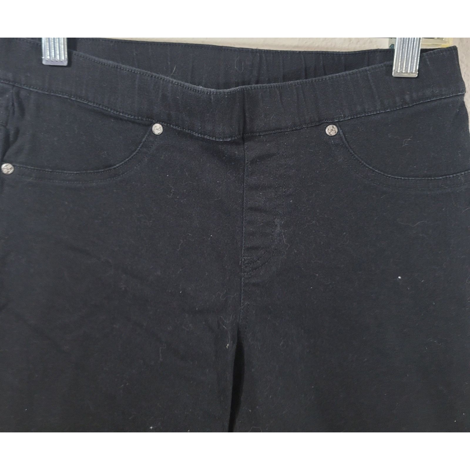 Other Hue Black Frayed Hem Denim Jeggings Small Lightweight Faux Size 28" / US 6 / IT 42 - 6 Thumbnail