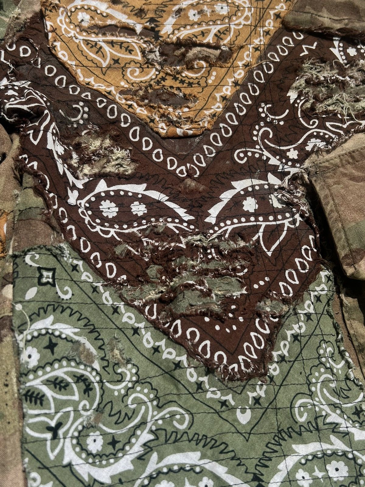 Other Boro Sashiko Patchwork Vintage Army Camo Shorts Jorts Size US 32 / EU 48 - 3 Thumbnail