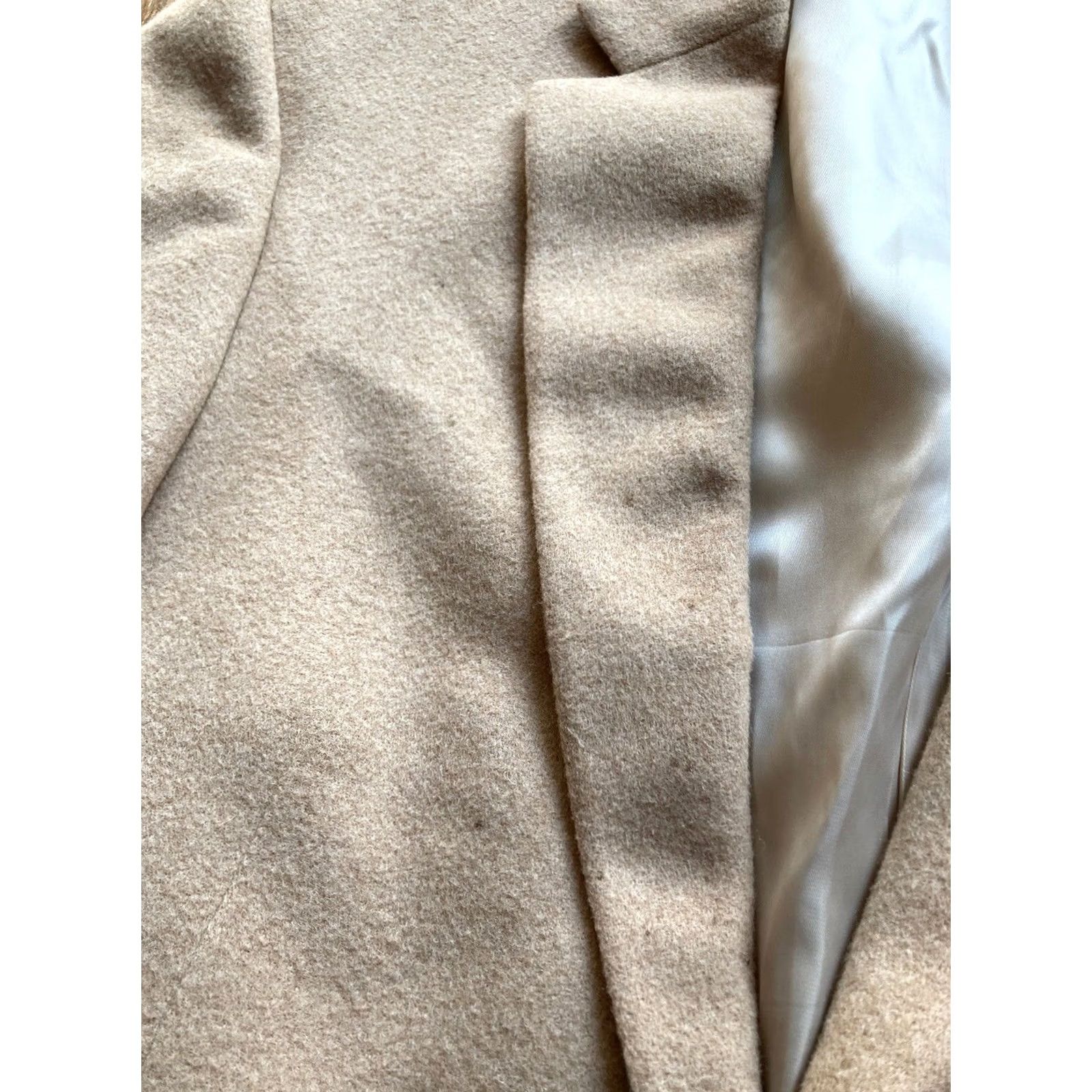 Hart Schaffner Marx Hart Schaffner Marx Loro Piana Blazer Beige Long Coat - 44L - Classic Mens Jacket Size 44R - 5 Thumbnail