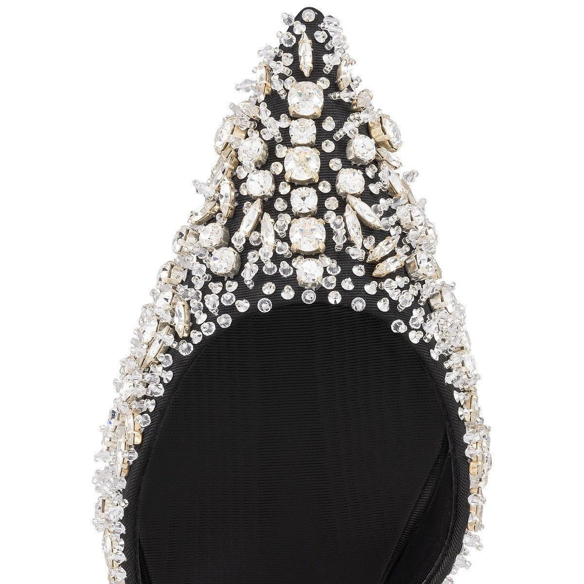 Christian Louboutin o1s1wg110225 Queenissima Sling 80MM in Black Size US 10 / IT 40 - 4 Thumbnail