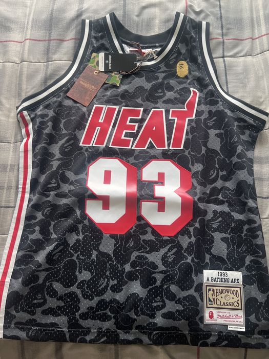 Bape Bape x Mitchell & Ness Miami Heat Jersey | Grailed