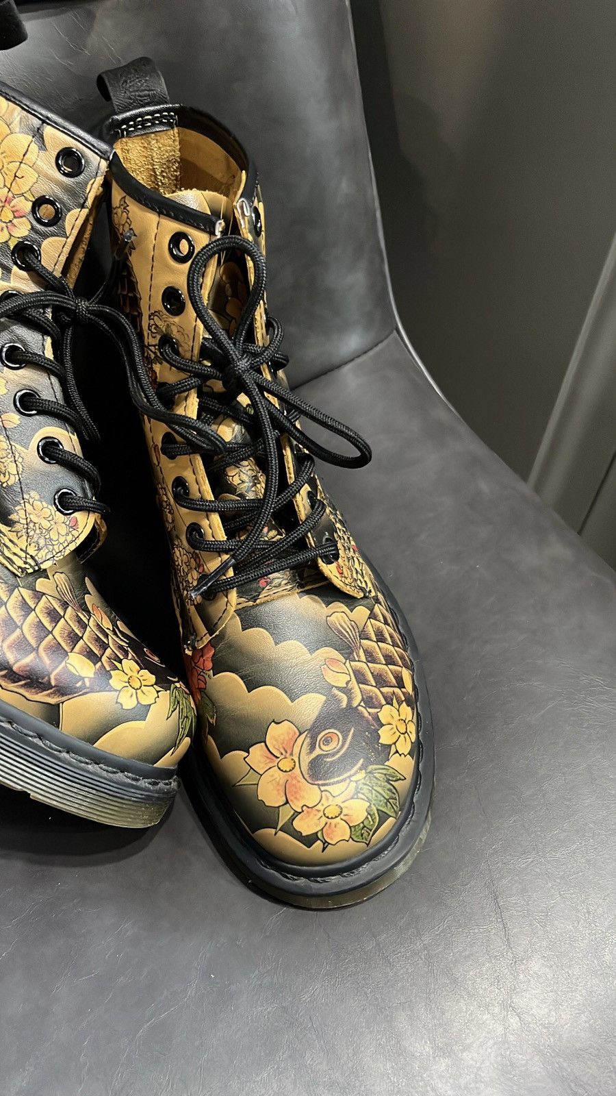 Dr. Martens × Evisu × Japanese Brand Doc Dr. Martens X Evisu Wagara Tatto Sleeve Koi Fish boots Size US 7 / EU 40 - 3 Thumbnail