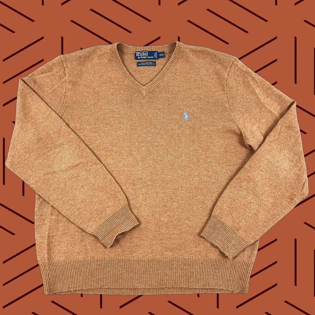 Polo Ralph Lauren VINTAGE Polo Ralph Lauren Sweater Men's 2XL Knit Wool Pullover All Seasons Orange Long Sleeve Size US XXL / EU 58 / 5 - 1 Thumbnail