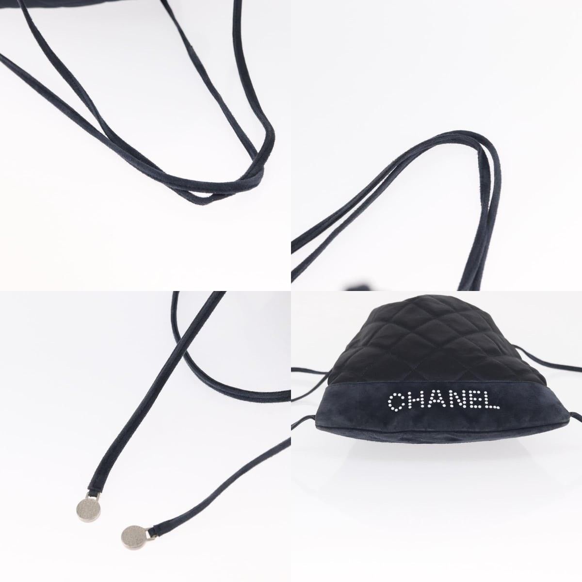 Chanel Chanel Matelasse Backpack Satin Navy CC Size ONE SIZE - 4 Thumbnail