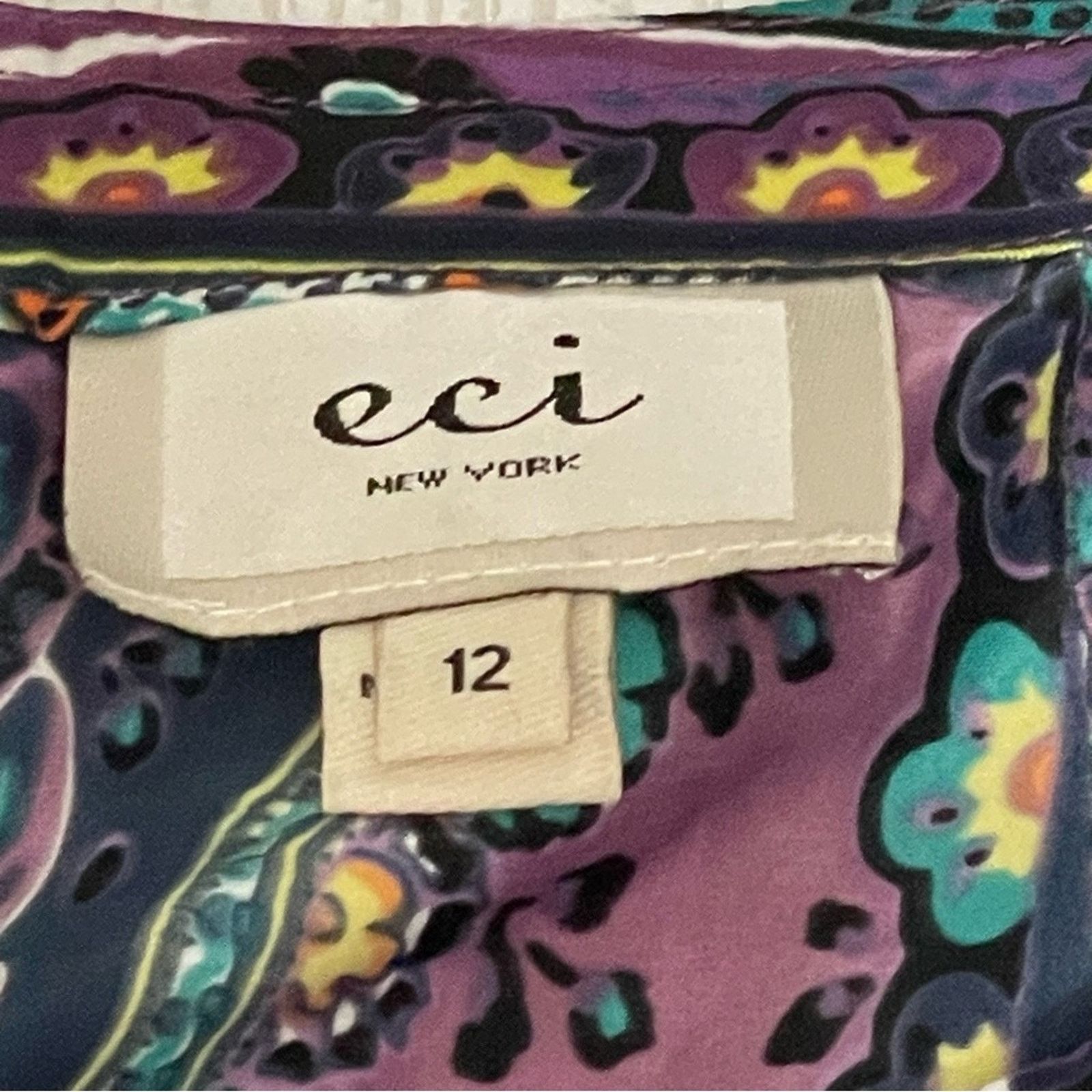 Other ECI Purple Floral and Abstract Maxi Dress Size 12 Size XL / US 12-14 / IT 48-50 - 9 Thumbnail