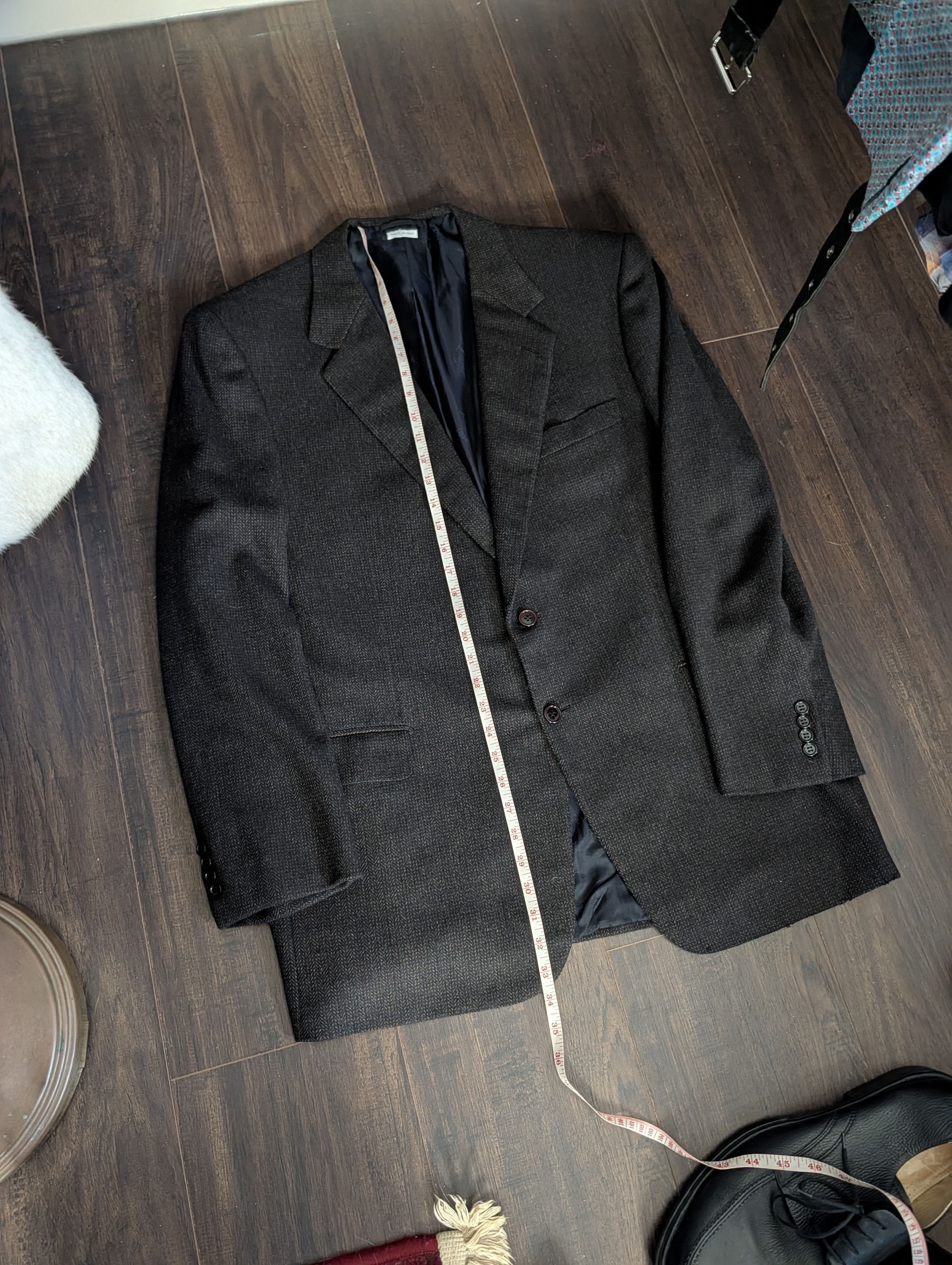 Brioni Wool & cashmere brown herringbone knit sport coat Size 46R - 19 Thumbnail