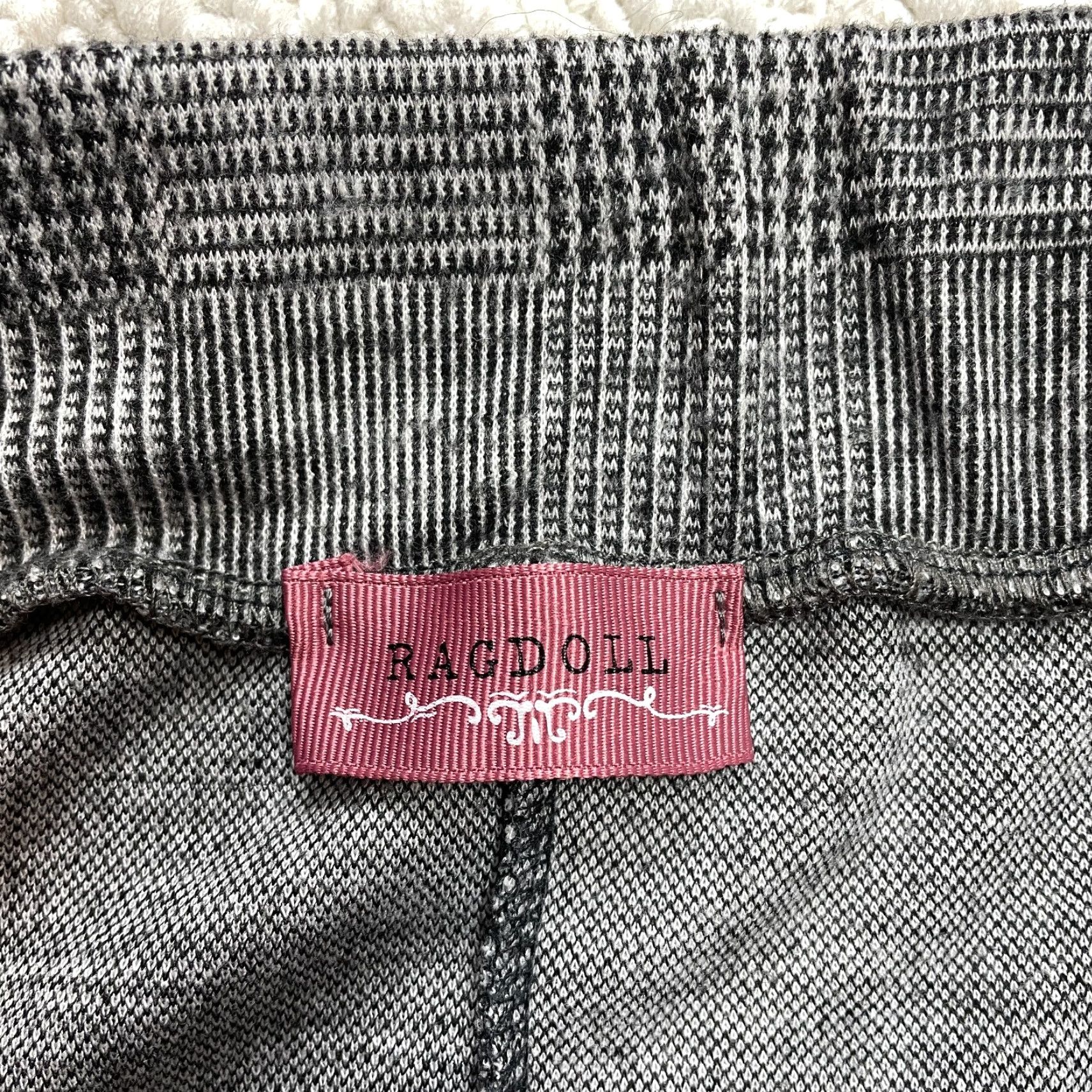 Vintage Rag Doll Skirt Womens 1X Gray Stretch Knee Length Check Polyester Denim Vintage No Size 40" / US 18 - 7 Thumbnail