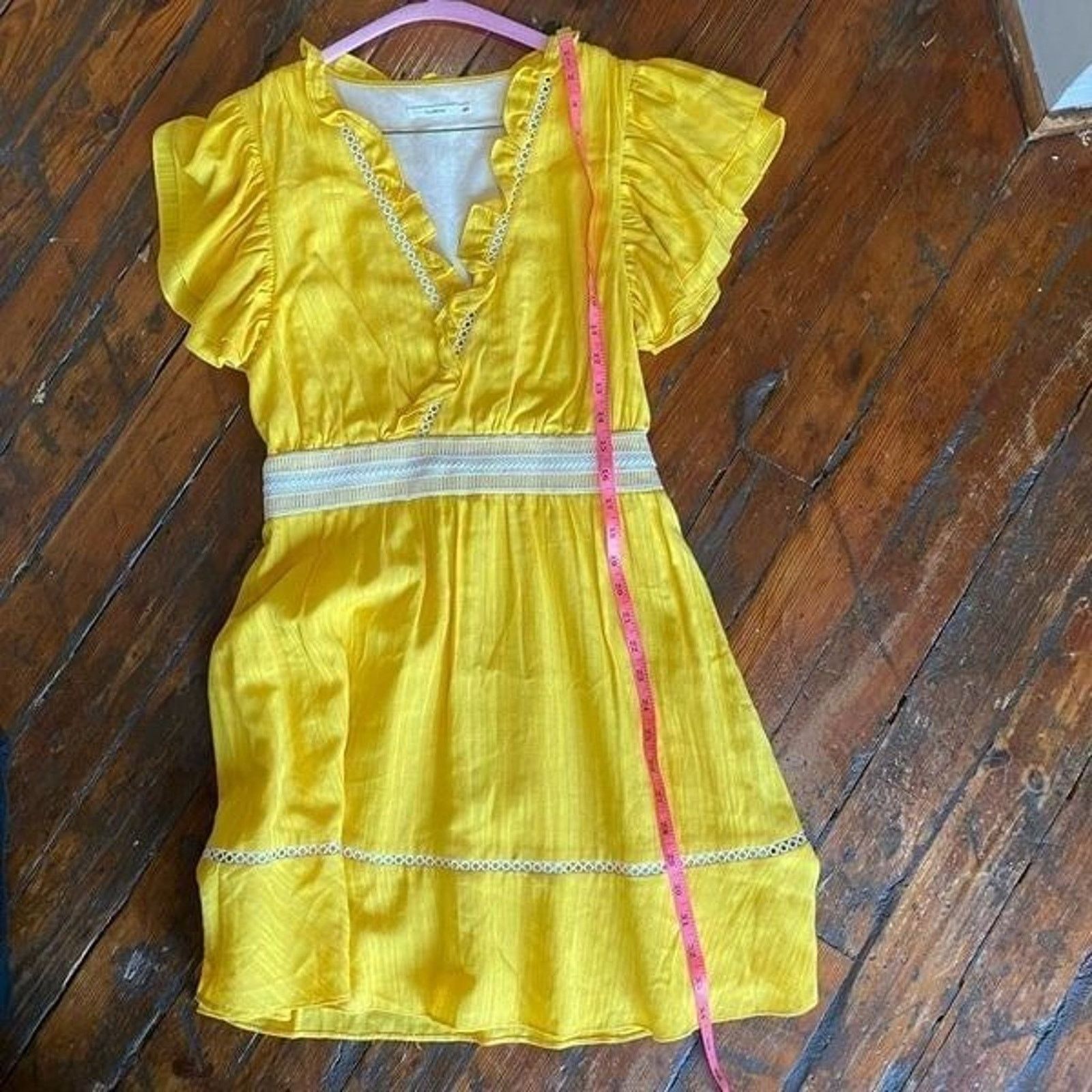 Anthropologie Tularosa Eliah DressYellow Eyelet size small, MSRP $228 Size S / US 4 / IT 40 - 9 Thumbnail