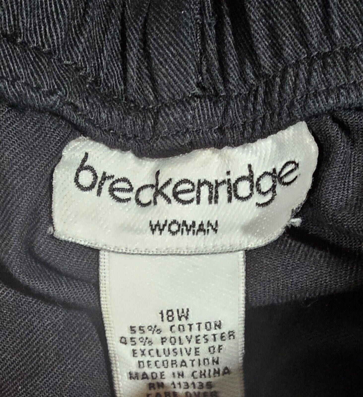 Designer Breckenridge Woman 18W Black Cherries Cutoff Pant Drawstring Size 40" / US 18 - 4 Thumbnail