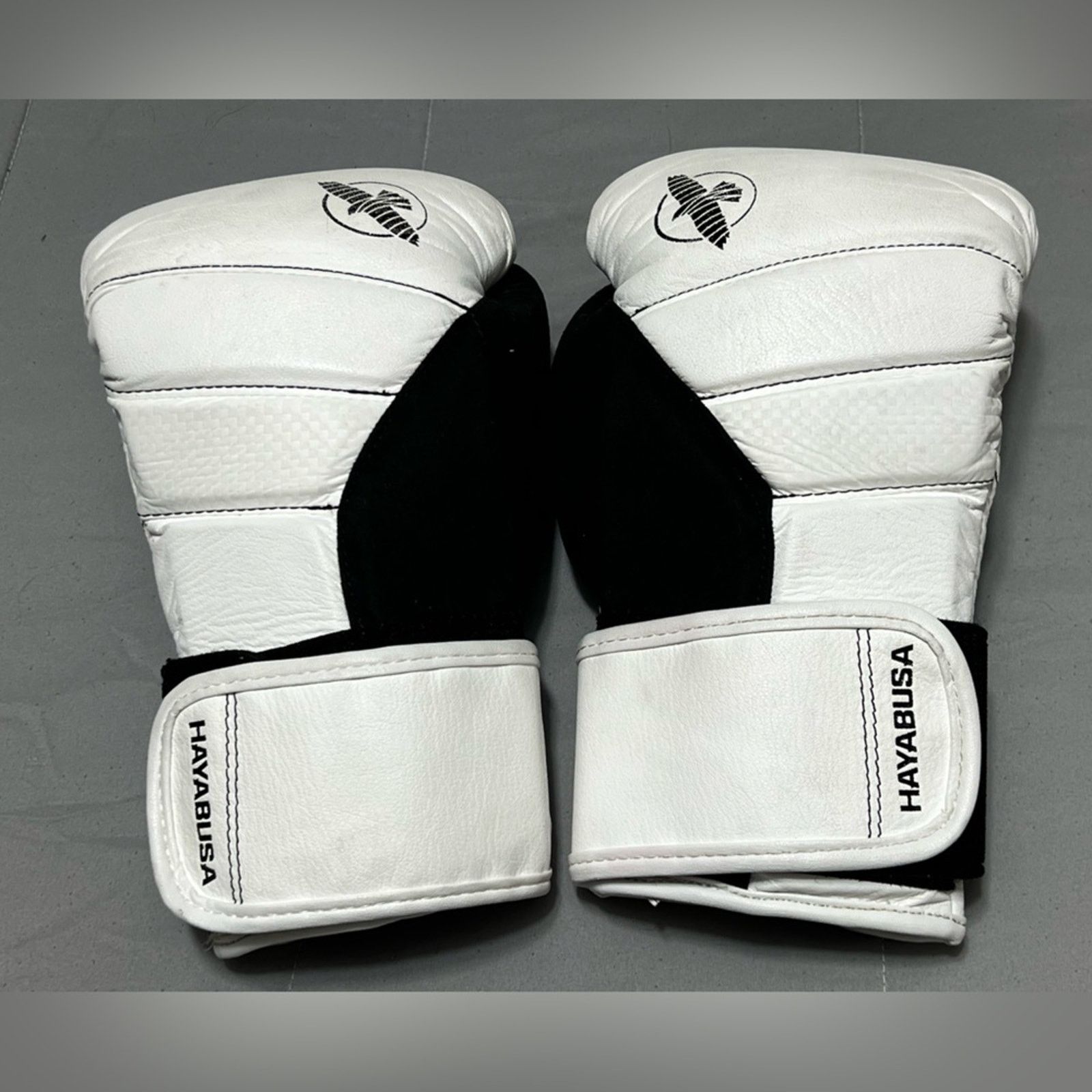 Hayabusa Tokushu 12oz Boxing MMA Gloves White Black Leather