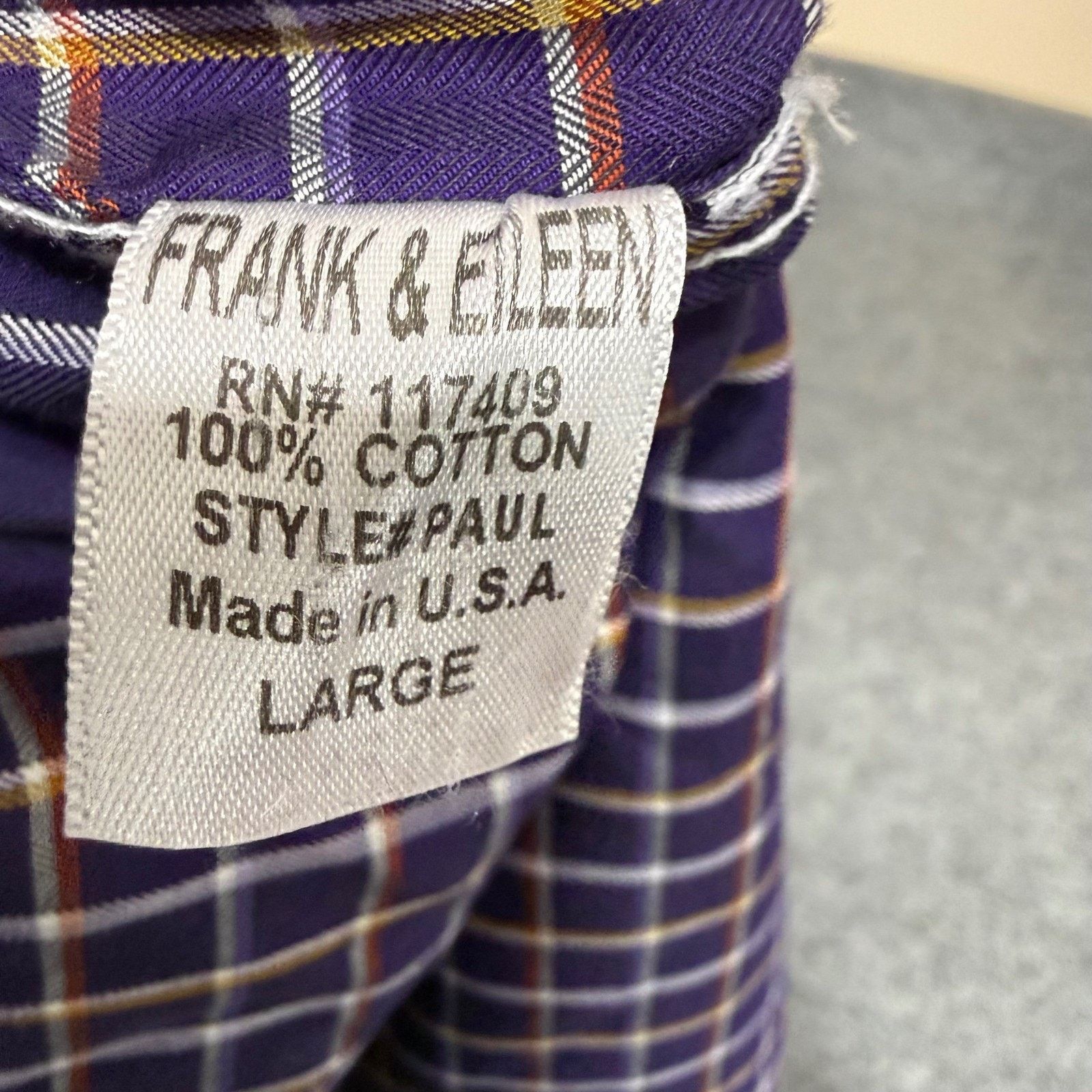 Frank & Eileen Frank & Eileen Paul Shirt Mens Large Purple Plaid Button Up Size US L / EU 52-54 / 3 - 3 Thumbnail