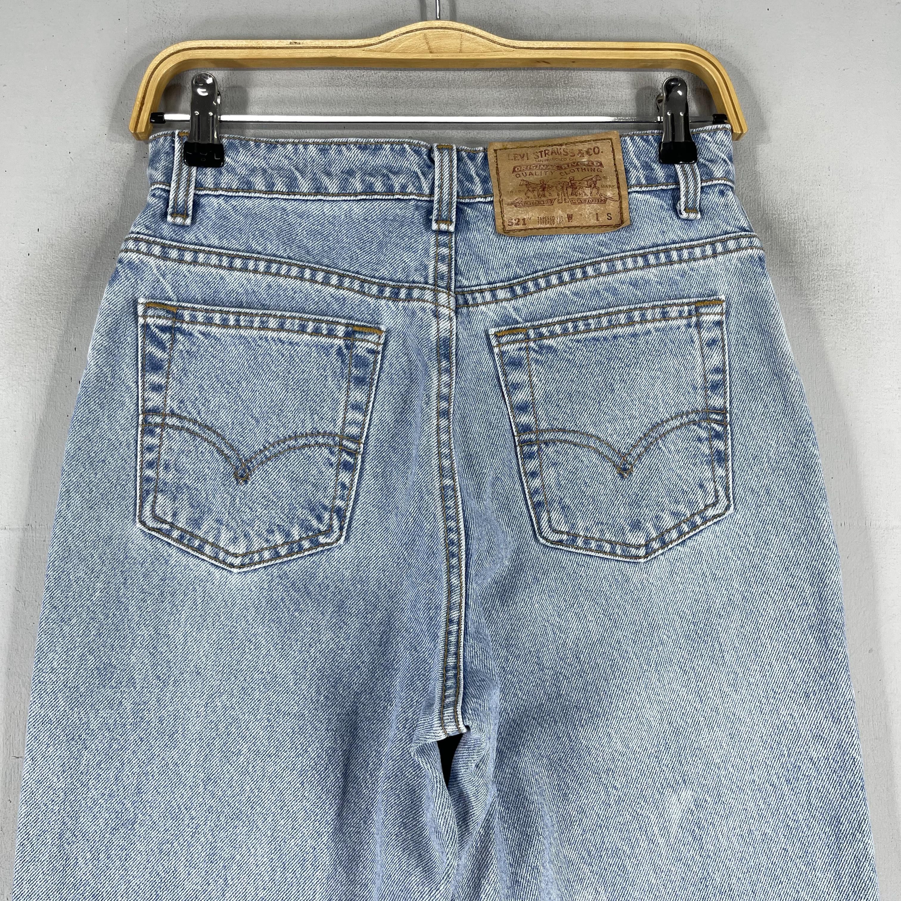Levi's × Vintage Vintage Levis 521 Distressed Tapered Fit Petite Women Jeans Size 27" / US 4 / IT 40 - 7 Thumbnail