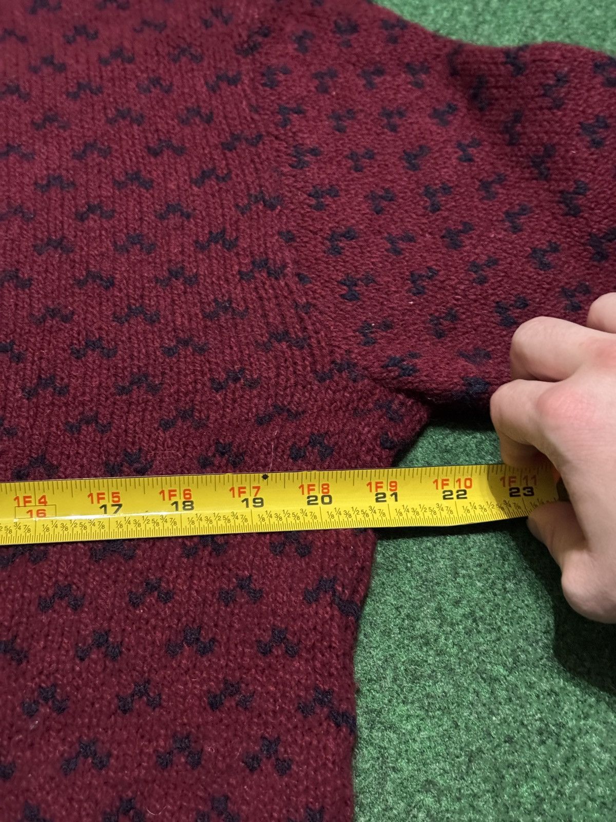 Vintage Vintage Birds Eye Wool Blend Red S/M Knit 21x24 Sweater Size US S / EU 44-46 / 1 - 4 Thumbnail