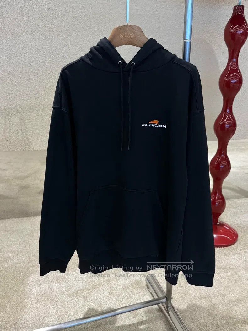 Balenciaga Balenciaga Logo Embroidered Hooded Sweatshirt Size US XS / EU 42 / 0 - 1 Thumbnail