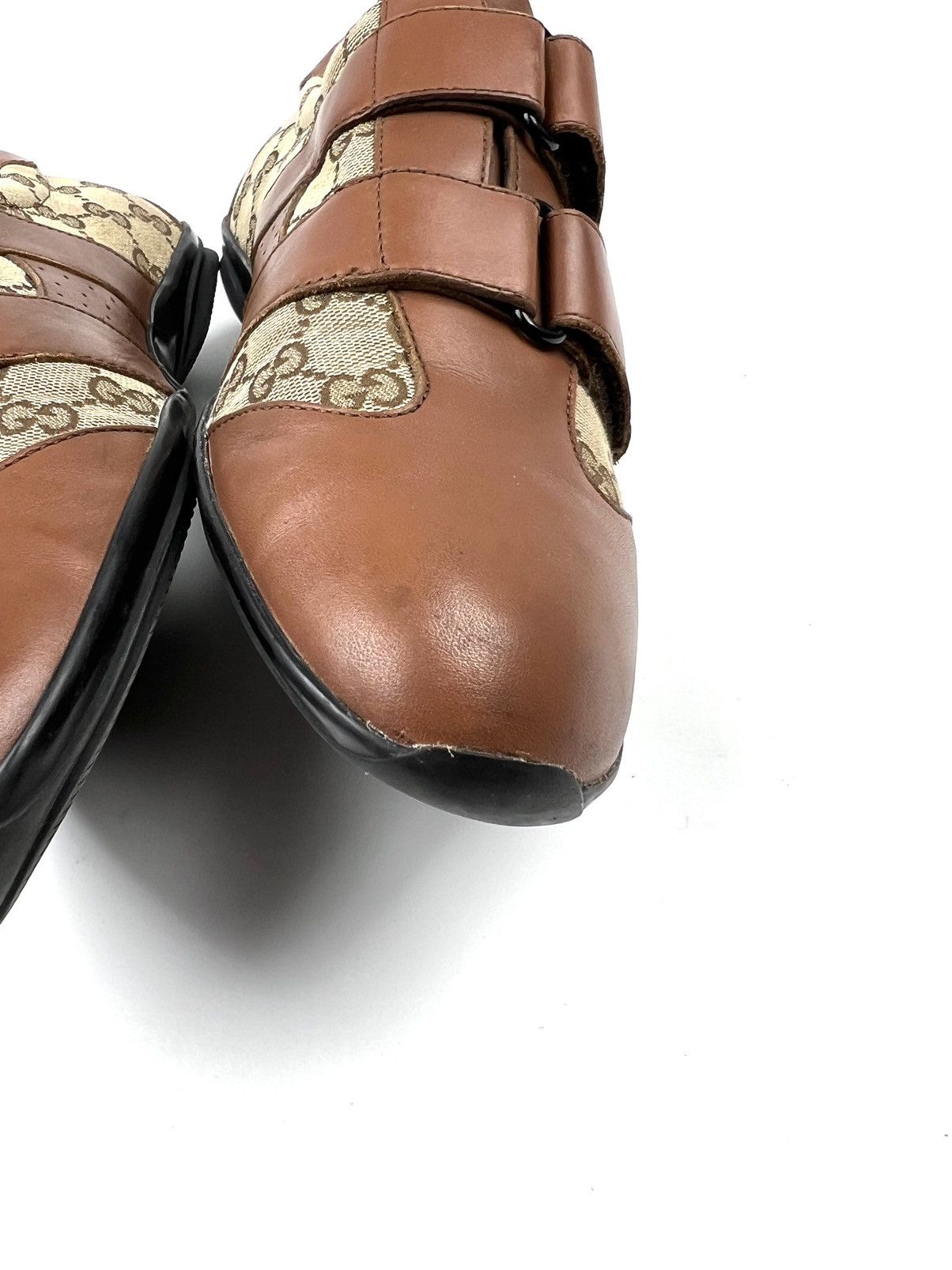 Gucci GUCCI Sneakers Leather Low Top Shoes Straps GG Monogram Men Size US 8 / EU 41 - 8 Thumbnail