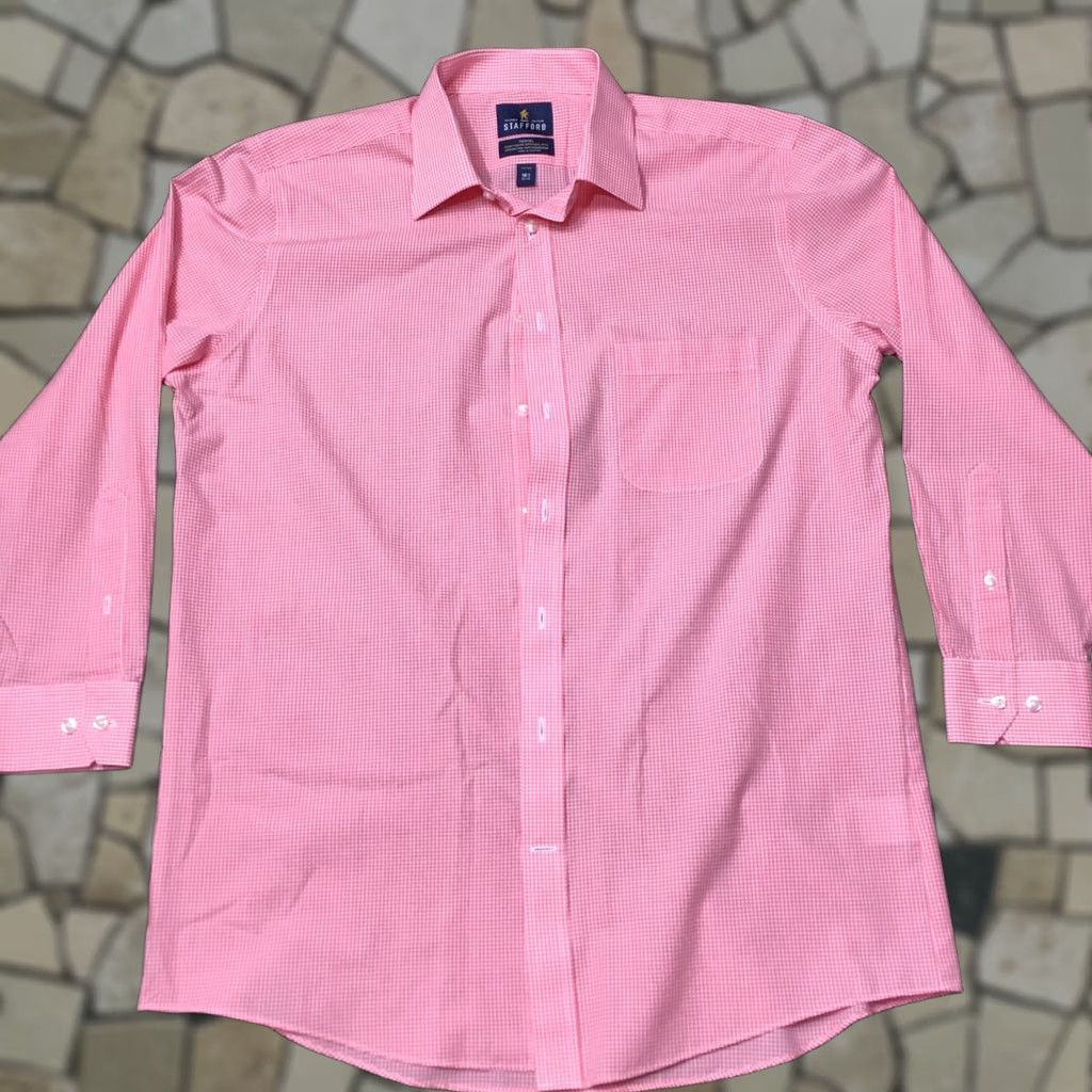 stafford pink dress shirt Men's Pink Stafford Shirts - Men