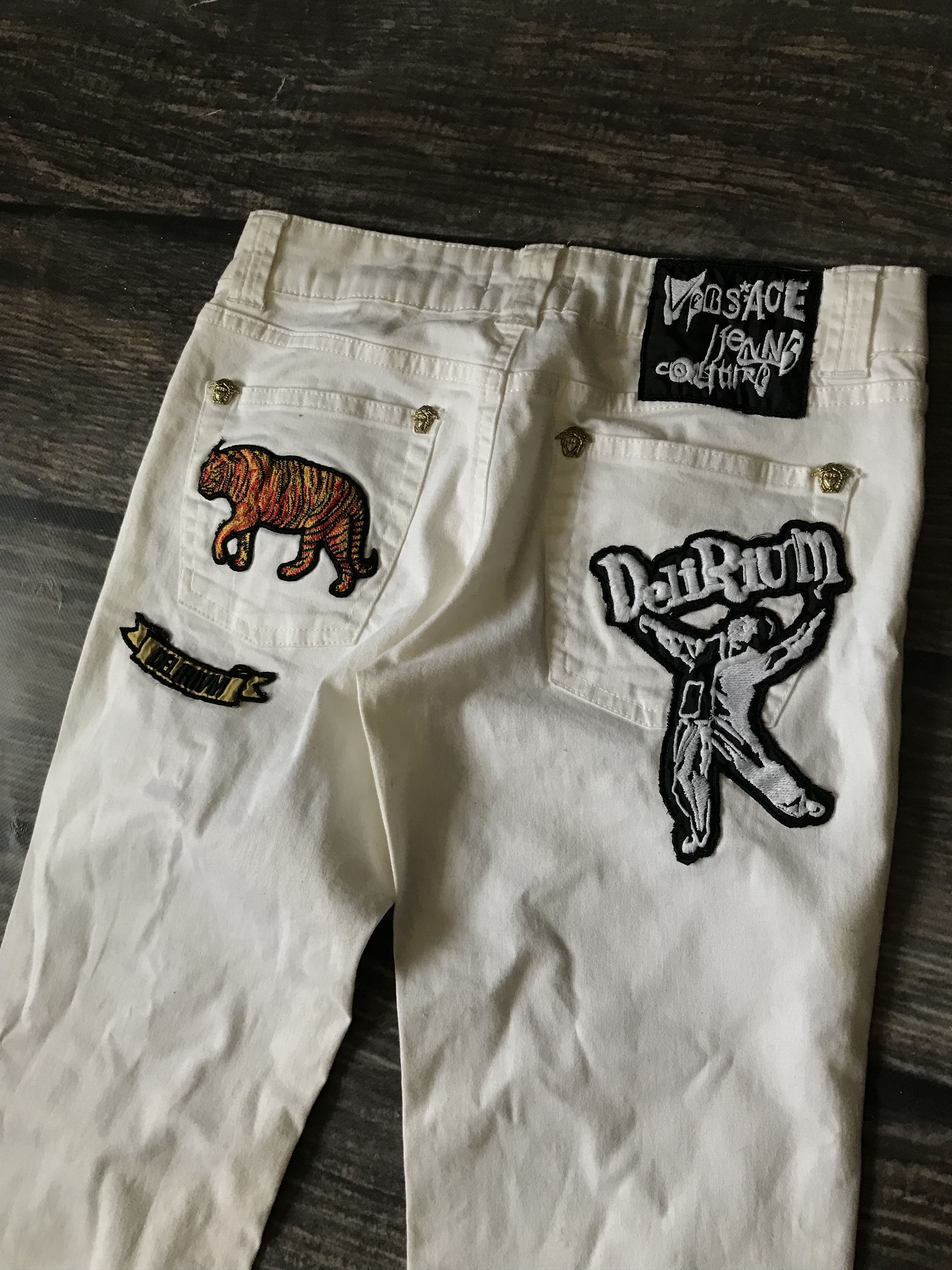 Versace 90’s Archive Versace Delirium Patch Denim Suit Size S / US 4 / IT 40 - 10 Thumbnail