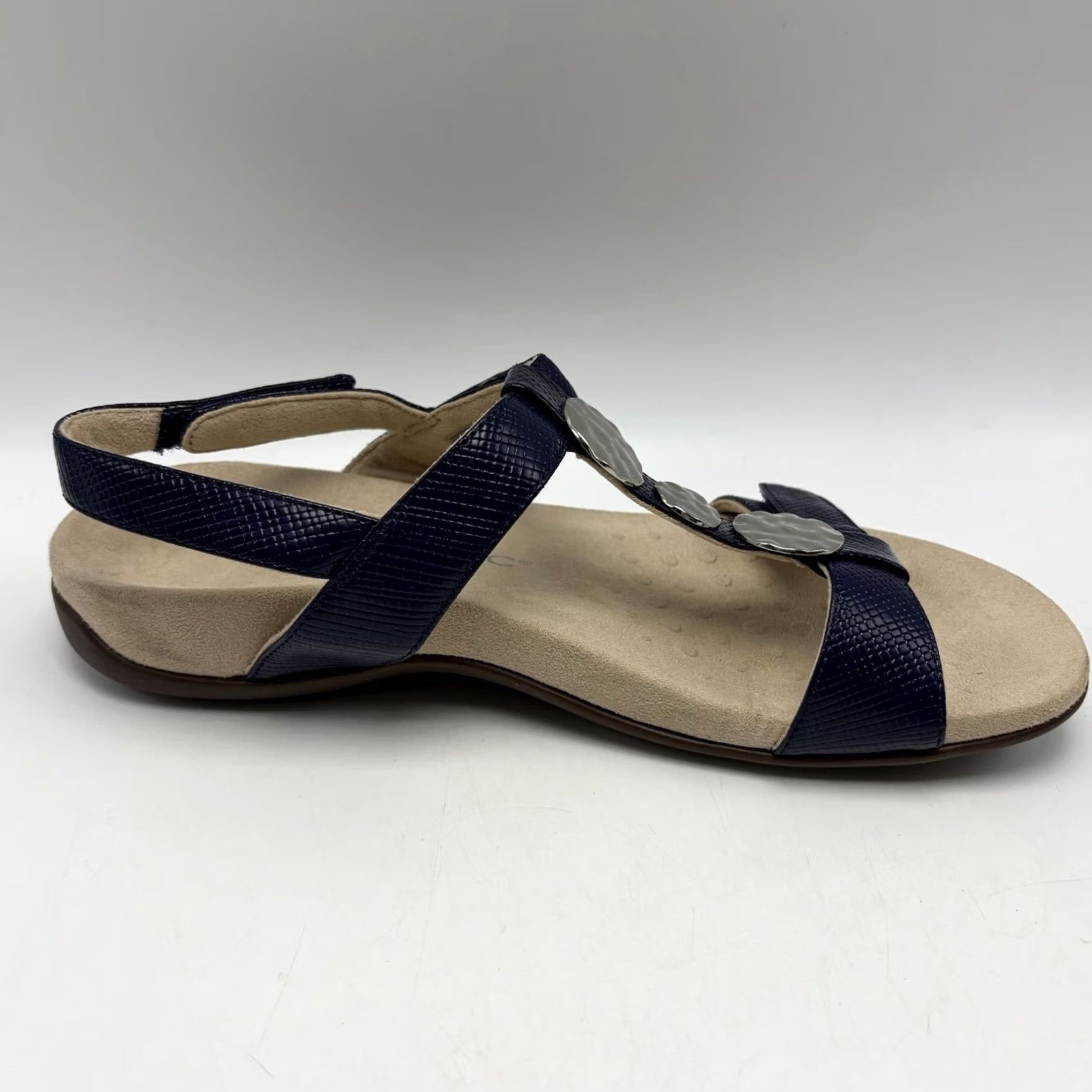 Vionic Vionic Sandals 9.5 Farra Navy Blue Leather Slingback Women's Size US 10 / IT 40 - 4 Thumbnail