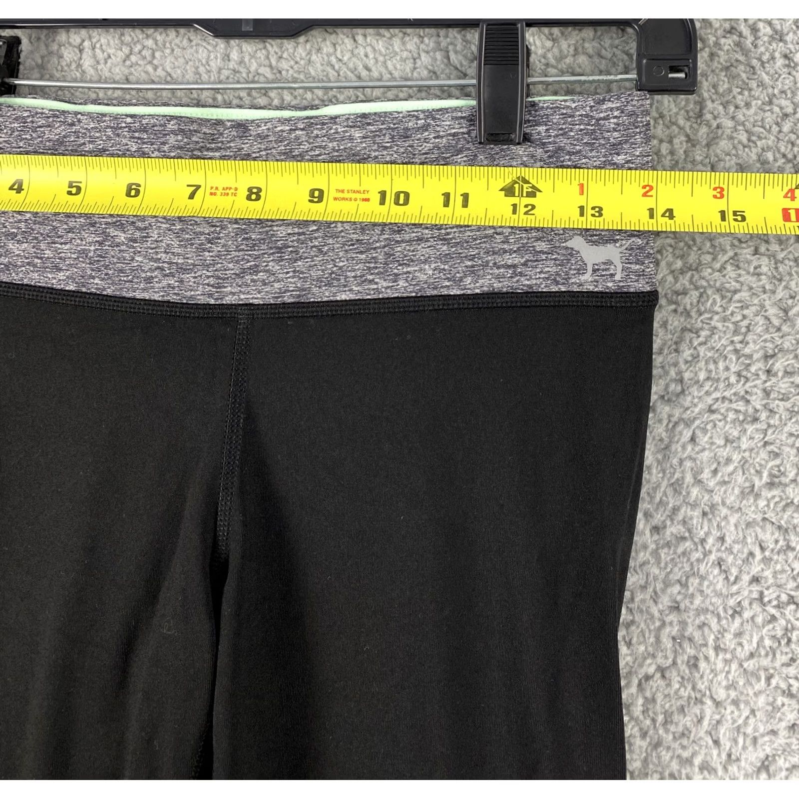 Pinko VINTAGE PINK Victoria's Secret Leggings Women's XS Black Activewear Pants Striped 28 in Inseam Athleisure Womens Size 28" / US 6 / IT 42 - 4 Thumbnail