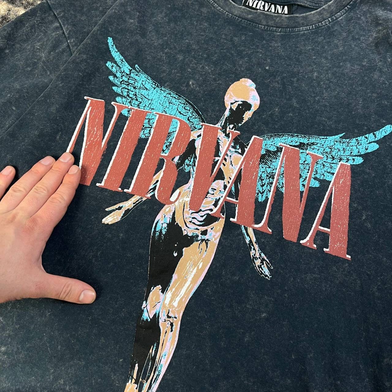 Nirvana Nirvana Vintage Big Logo Rock Band T-Shirt 1TS112 Size US L / EU 52-54 / 3 - 3 Thumbnail