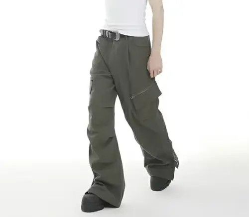 Jean multi pocket function distressed utility cargo flare pants Size US 34 / EU 50 - 1 Thumbnail