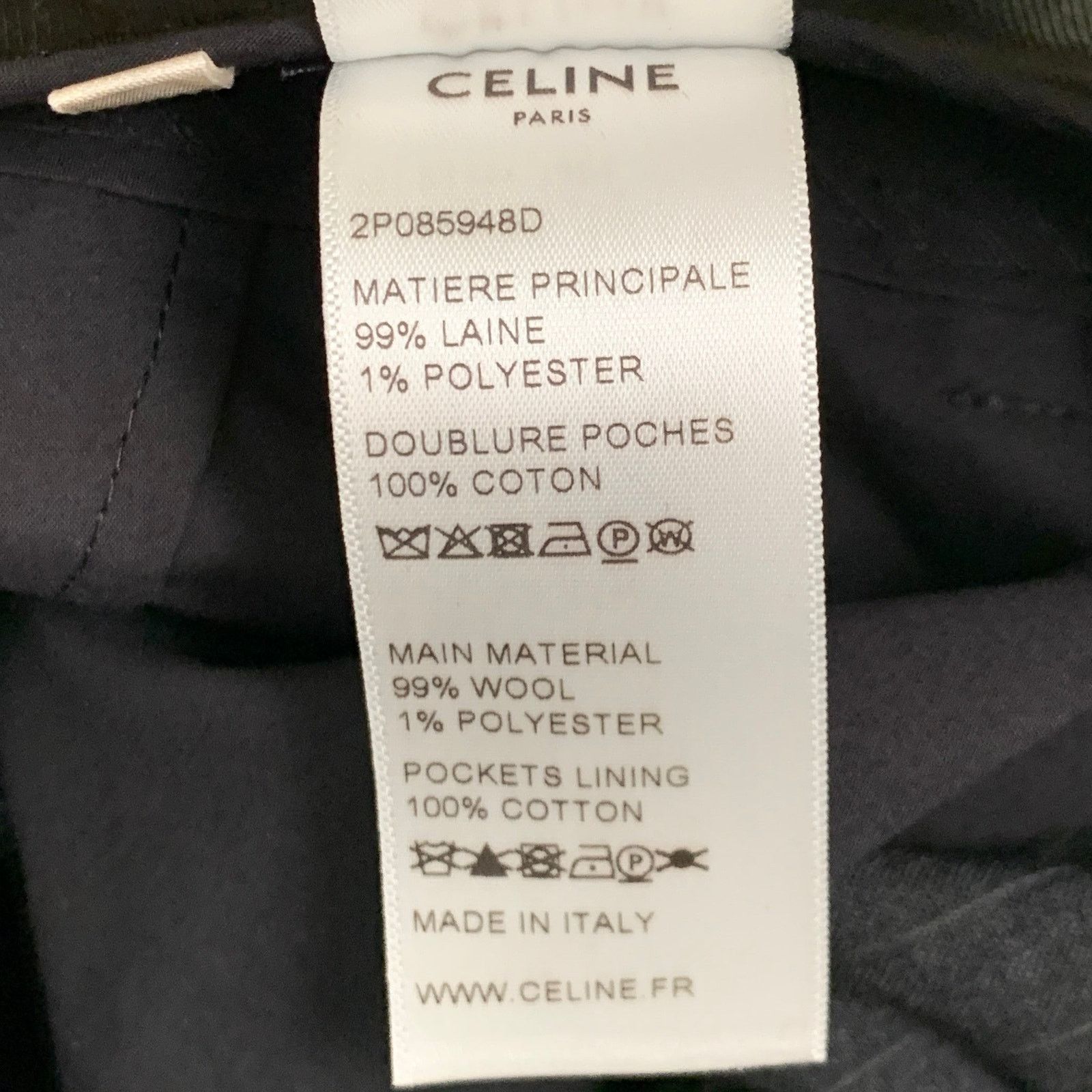Celine Size 44 Regular Grey Charcoal Stripe Wool Polyester Suit Size 44R - 13 Thumbnail