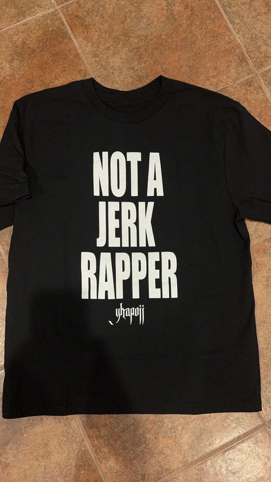 image of Yhapojj Not A Jerk Rapper T Shirt in Black, Men's (Size Medium)