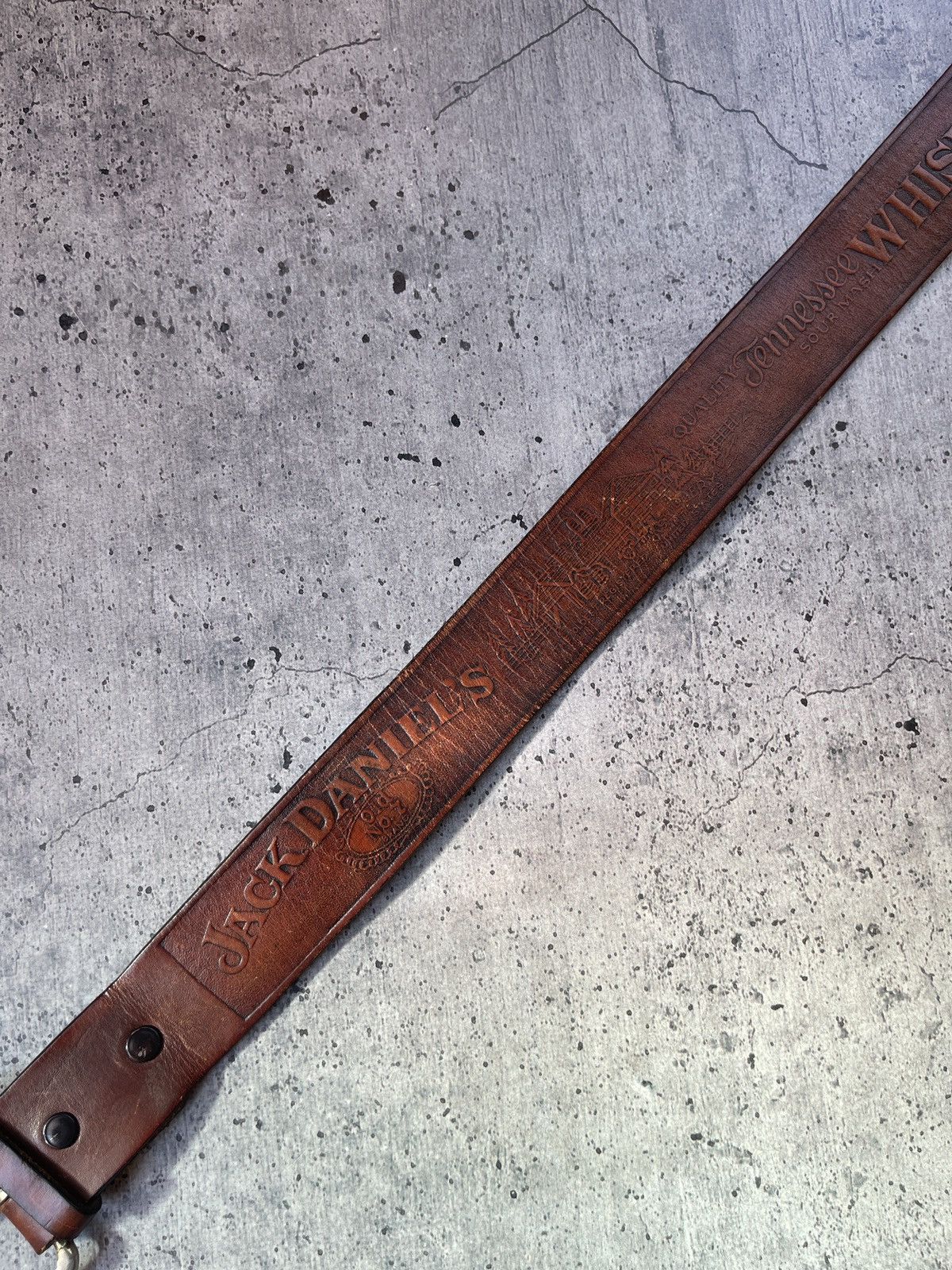 Leather × Vintage Vintage leather belt jack daniels orginal 00s Size ONE SIZE - 4 Thumbnail