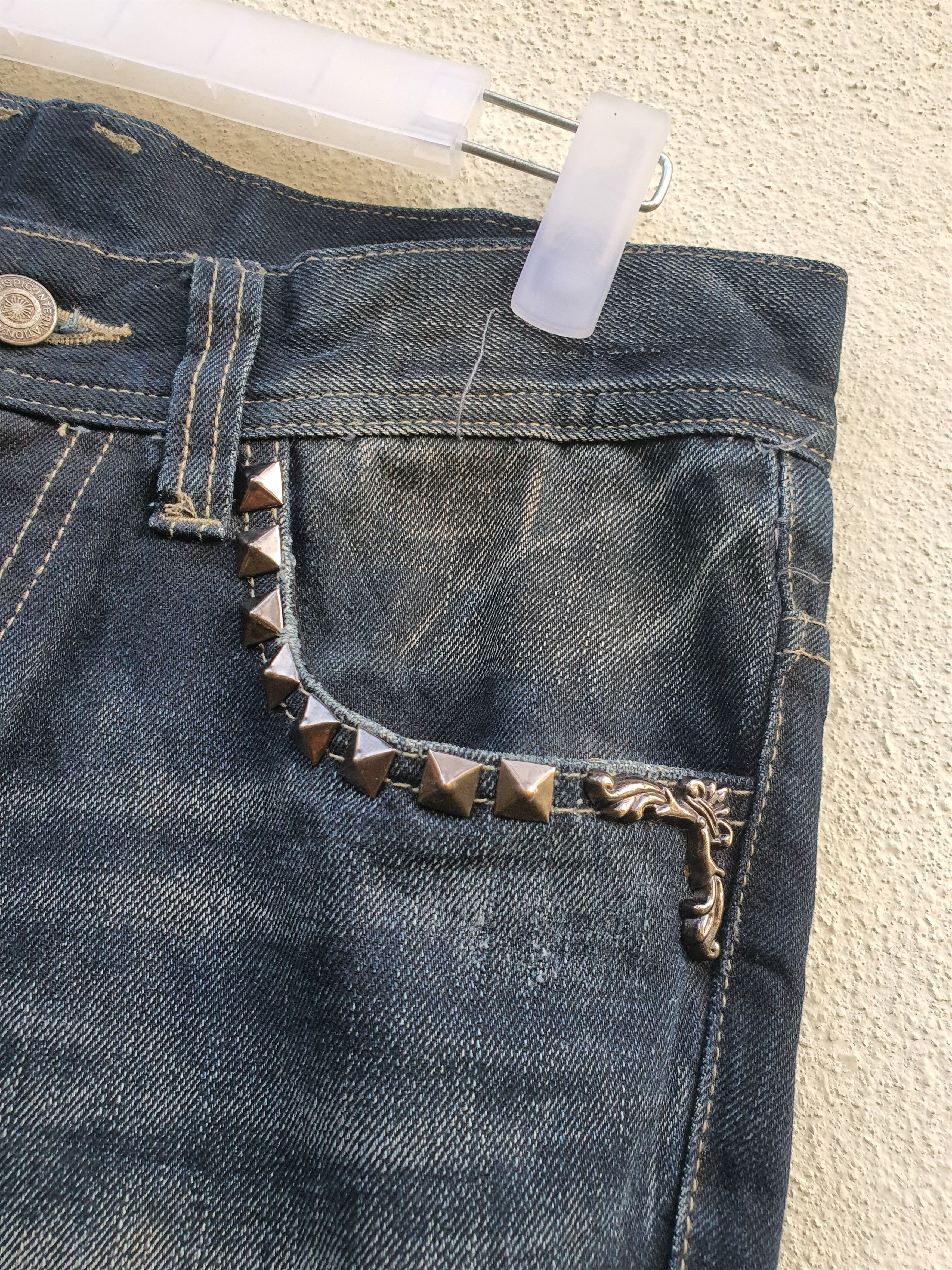Tornado Mart 🔥 Vtg TORNADO MART Studded Shorts Denim Jeans Size US 32 / EU 48 - 9 Thumbnail