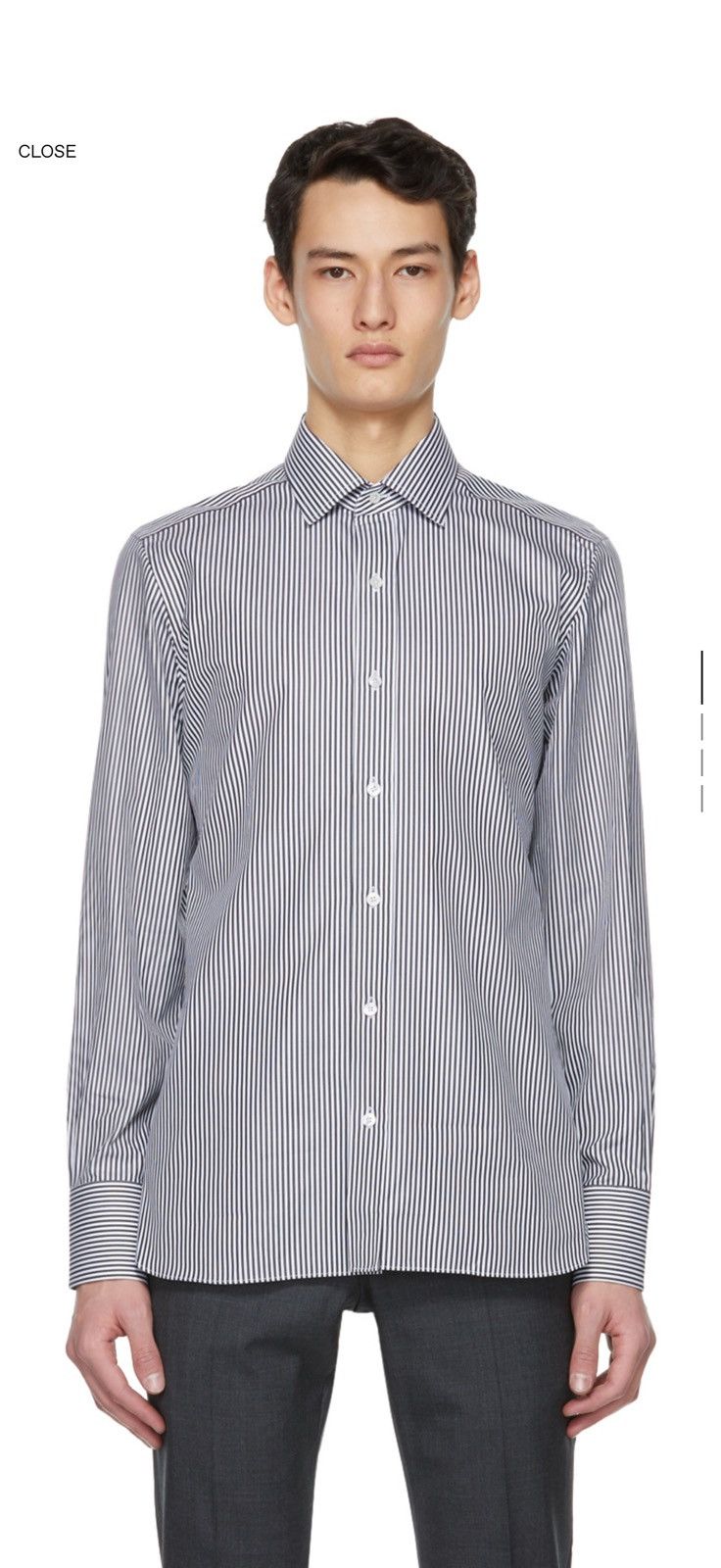 Tom Ford White and Black Poplin Striped Shirt