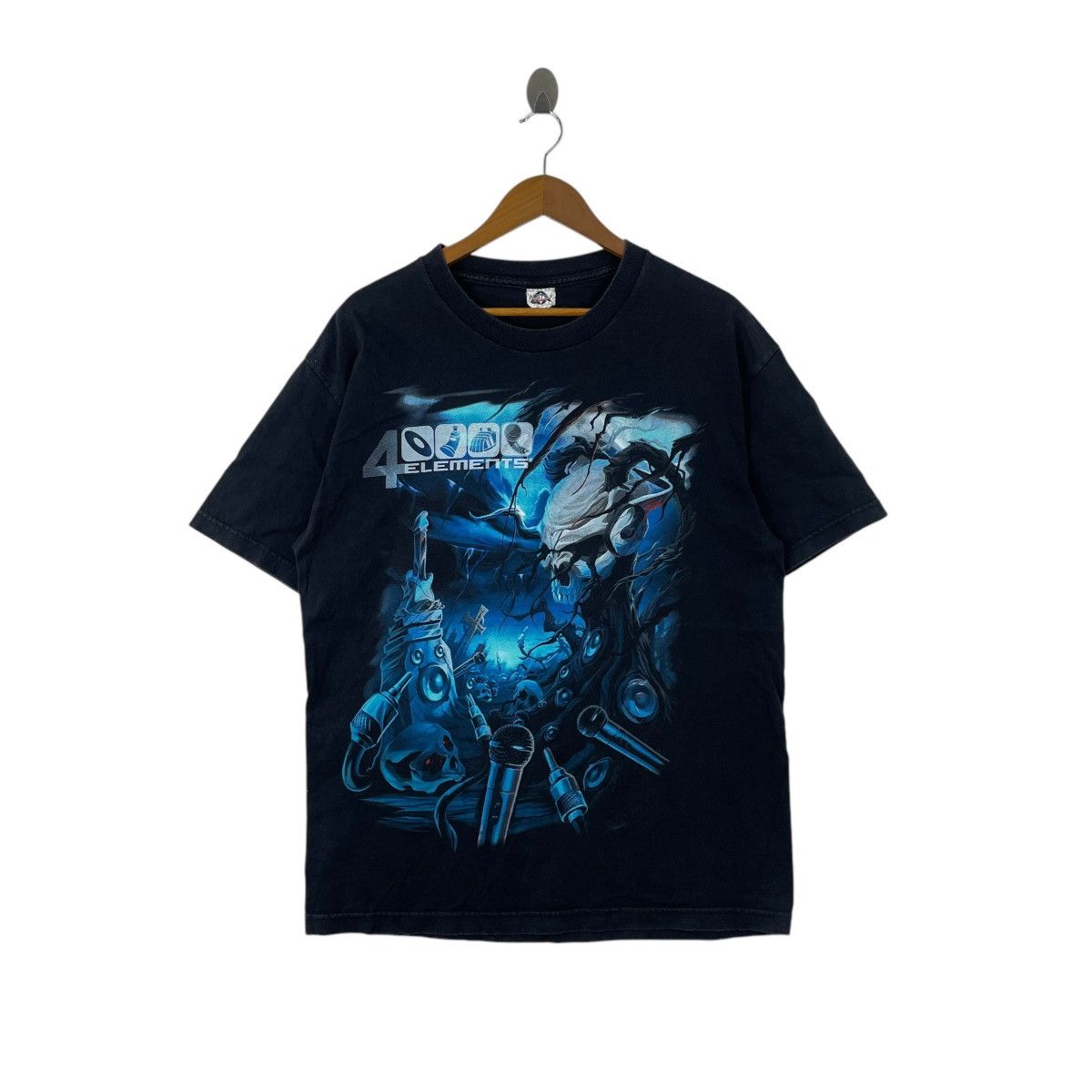 Vintage Vintage Y2K 4 ELEMENTS Skull Graphic Tee Shirt Size US L / EU 52-54 / 3 - 1 Thumbnail