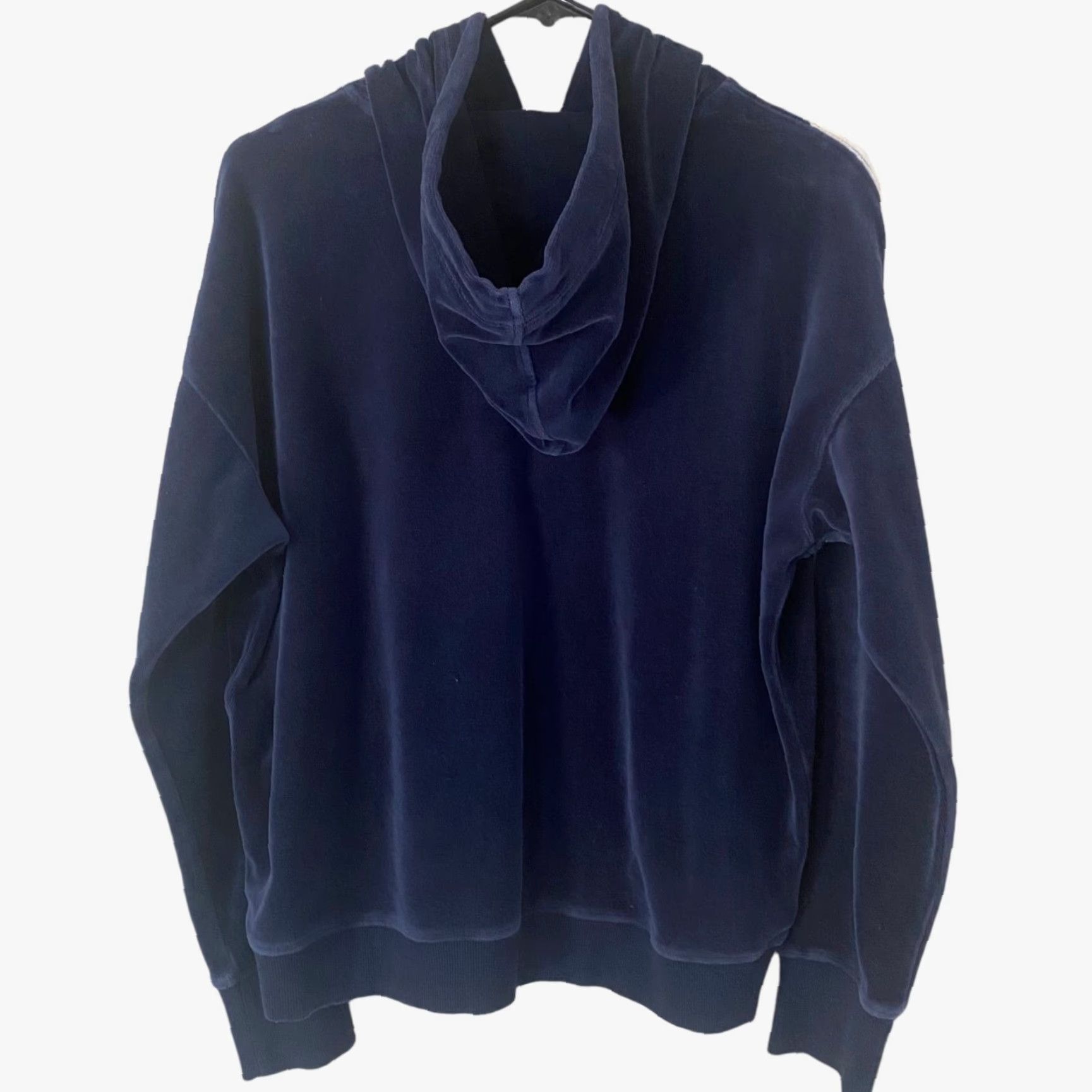 Tommy Hilfiger VINTAGE Tommy Hilfiger Sport Velour Chevron Hoodie Sweatshirt Blue Women's M Size M / US 6-8 / IT 42-44 - 3 Thumbnail