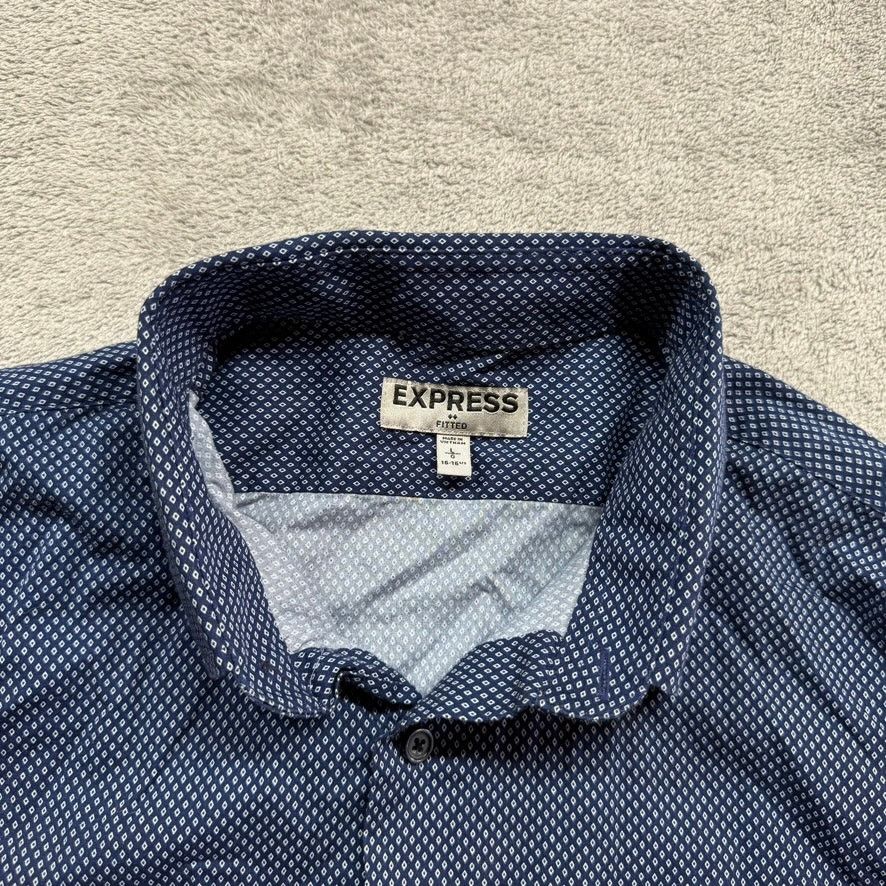 Express Express Button Up Shirt Mens Large 16-16.5 Long Sleeve Size US L / EU 52-54 / 3 - 3 Thumbnail
