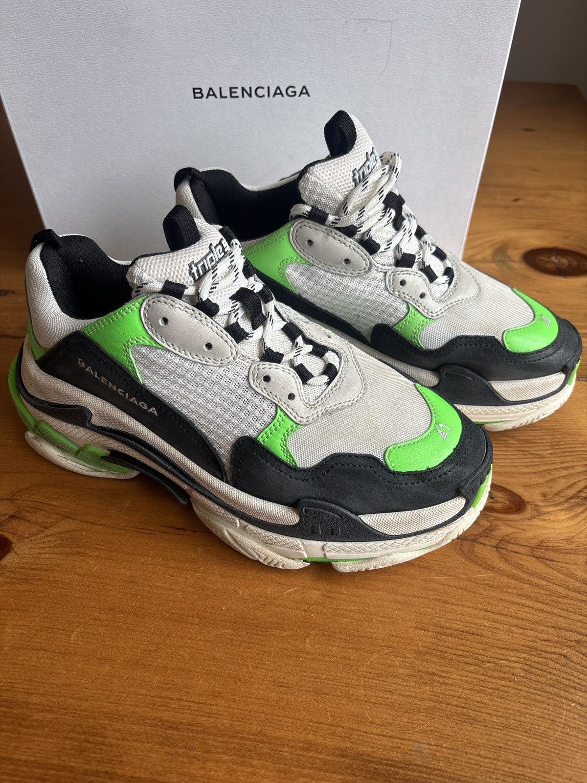 Balenciaga Balenciaga Triple S Green-Black Men's Sneakers Size 41/US 8 Size US 8 / EU 41 - 1 Thumbnail