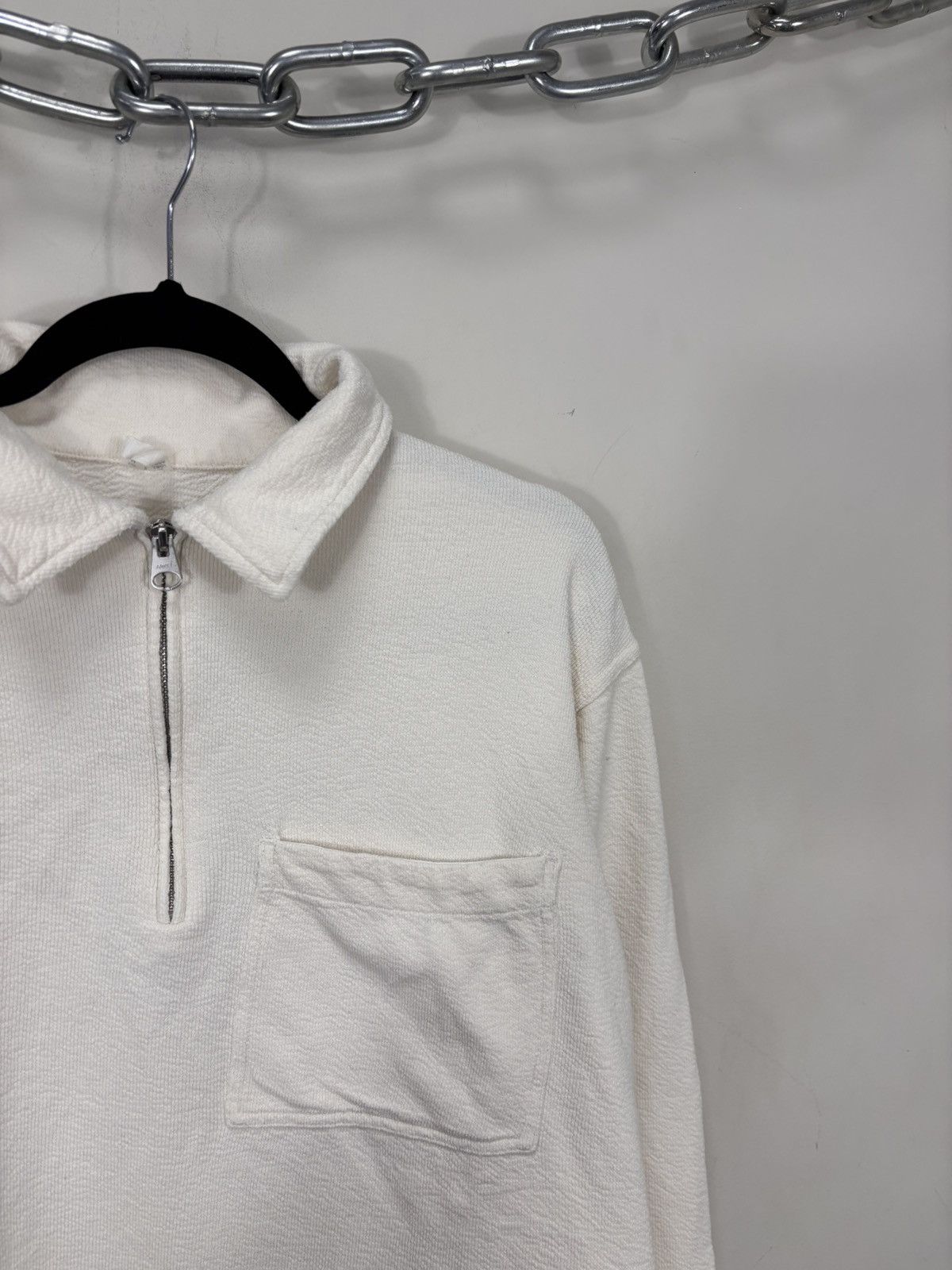 Arket Arket Men’s Ivory Cotton 1/4 Zip Sweatshirt Pullover Size US M / EU 48-50 / 2 - 3 Thumbnail