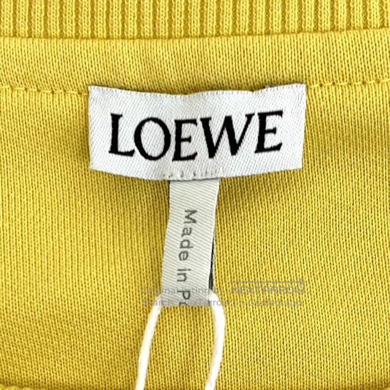 Loewe Loewe Yellow logo embroidered cotton round neck long sleev Size S / US 4 / IT 40 - 6 Thumbnail