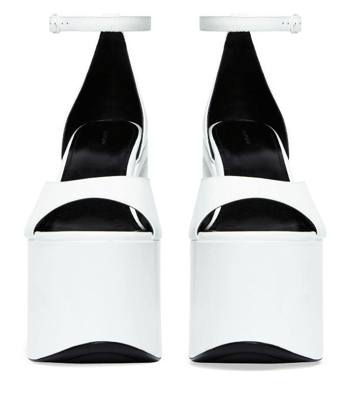 Balenciaga o1la1rc1a1024 Camden 160mm Sandals in Optical White Size US 8 / IT 38 - 3 Thumbnail
