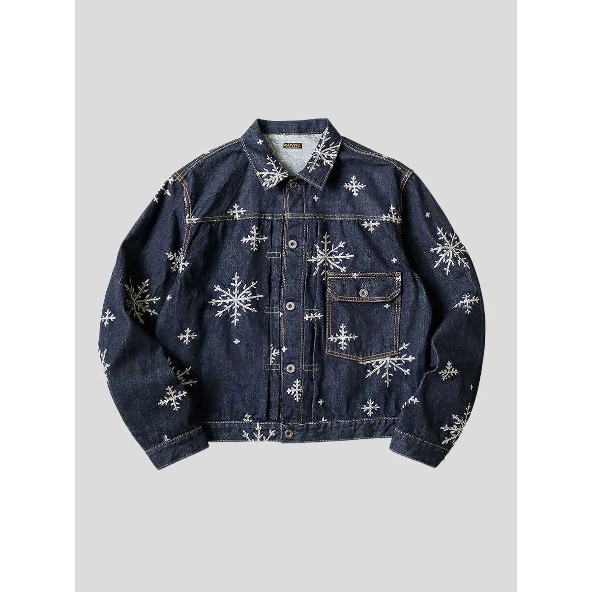 Kapital Kapital 14oz denim snow pattern embroidery 1ST JKT Jacket Size US XXL / EU 58 / 5 - 1 Thumbnail