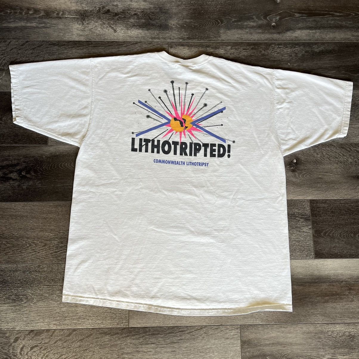 Vintage Vintage 90s Kidney Stone Busters Lithotripted Pharma T Shirt Size US XL / EU 56 / 4 - 2 Thumbnail