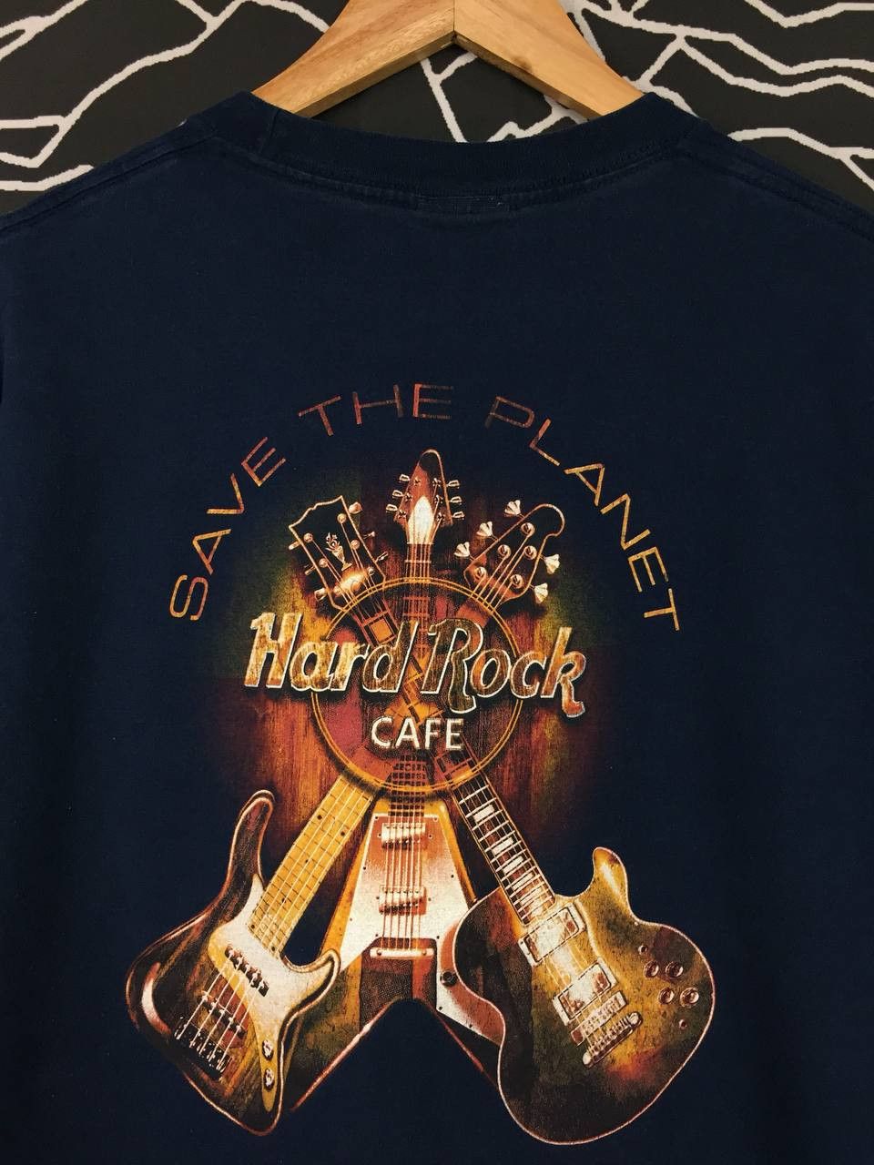 Hard Rock Cafe × Vintage Vtg Hard Rock Cafe Hollywood Save The Planet Graphic Tee Size US XL / EU 56 / 4 - 3 Thumbnail