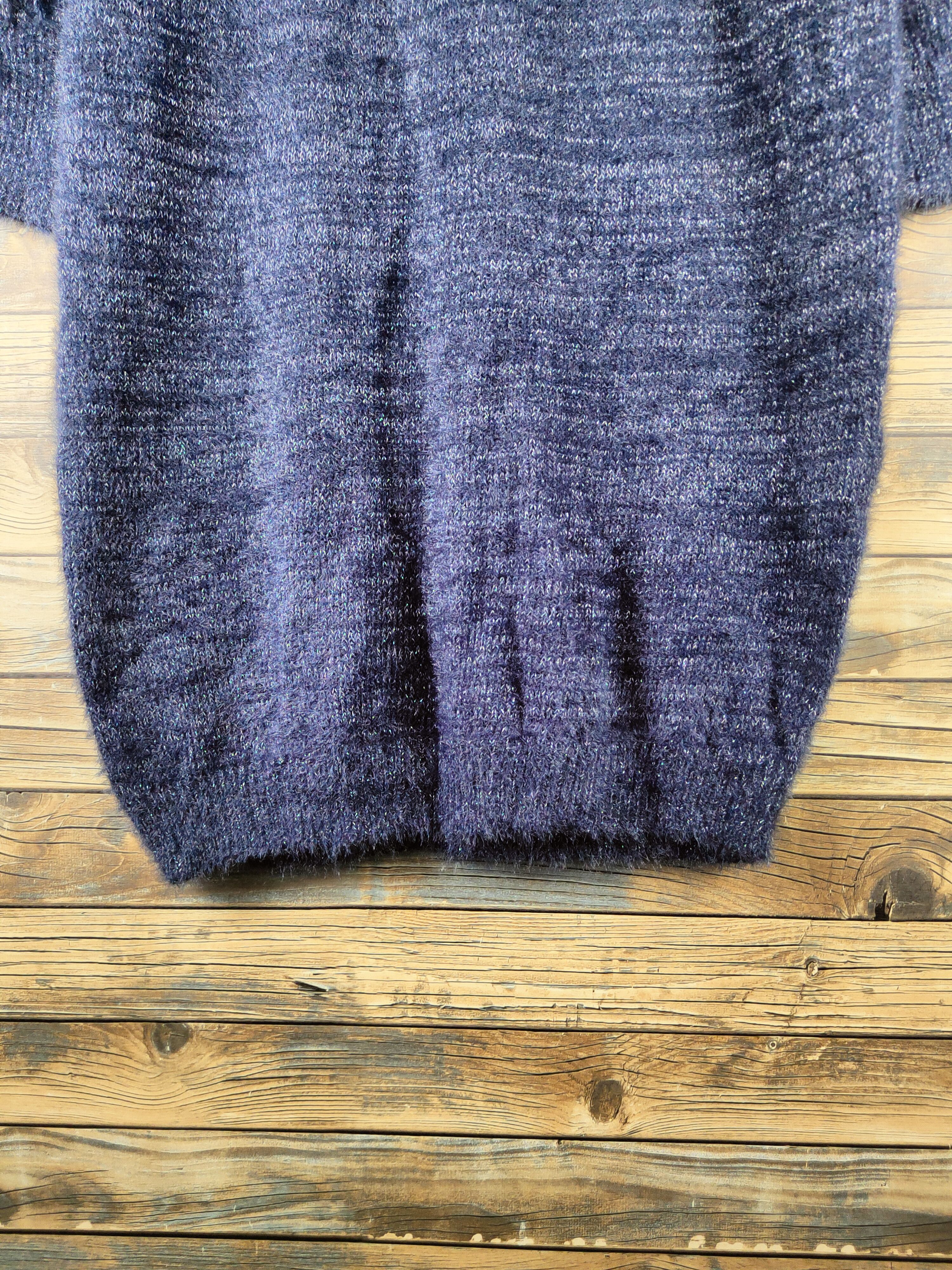 Japanese Brand DL Zootie Navy Fur Mohair Knitwear #46-496 Size M / US 6-8 / IT 42-44 - 7 Thumbnail