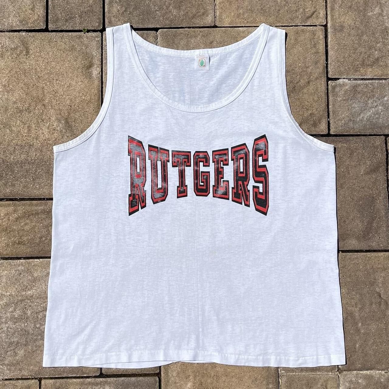 Vintage Vintage 90s Rutgers University College Tank Top Size US L / EU 52-54 / 3 - 1 Thumbnail