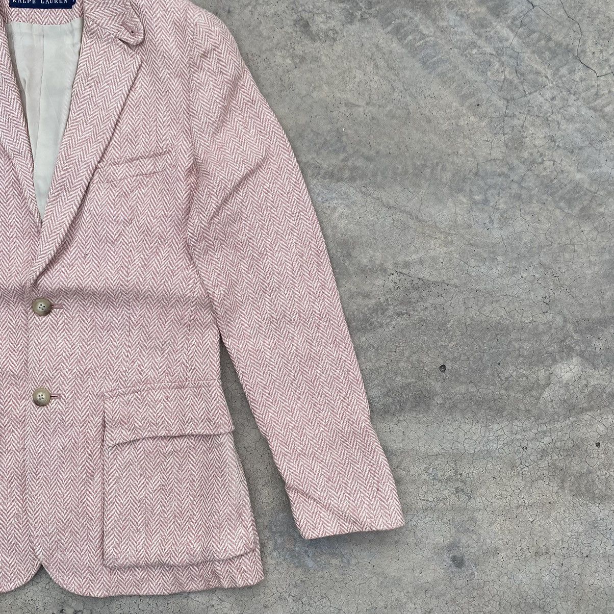 Polo Ralph Lauren Ralph Lauren Pink Herringbone Blazer-2017 Release Size S / US 4 / IT 40 - 4 Thumbnail